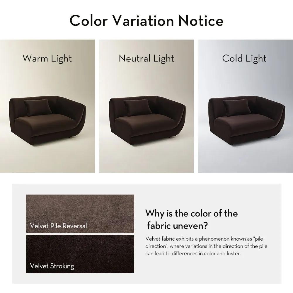 Curvia Dark Chocolate Velvet Right-Arm Chair