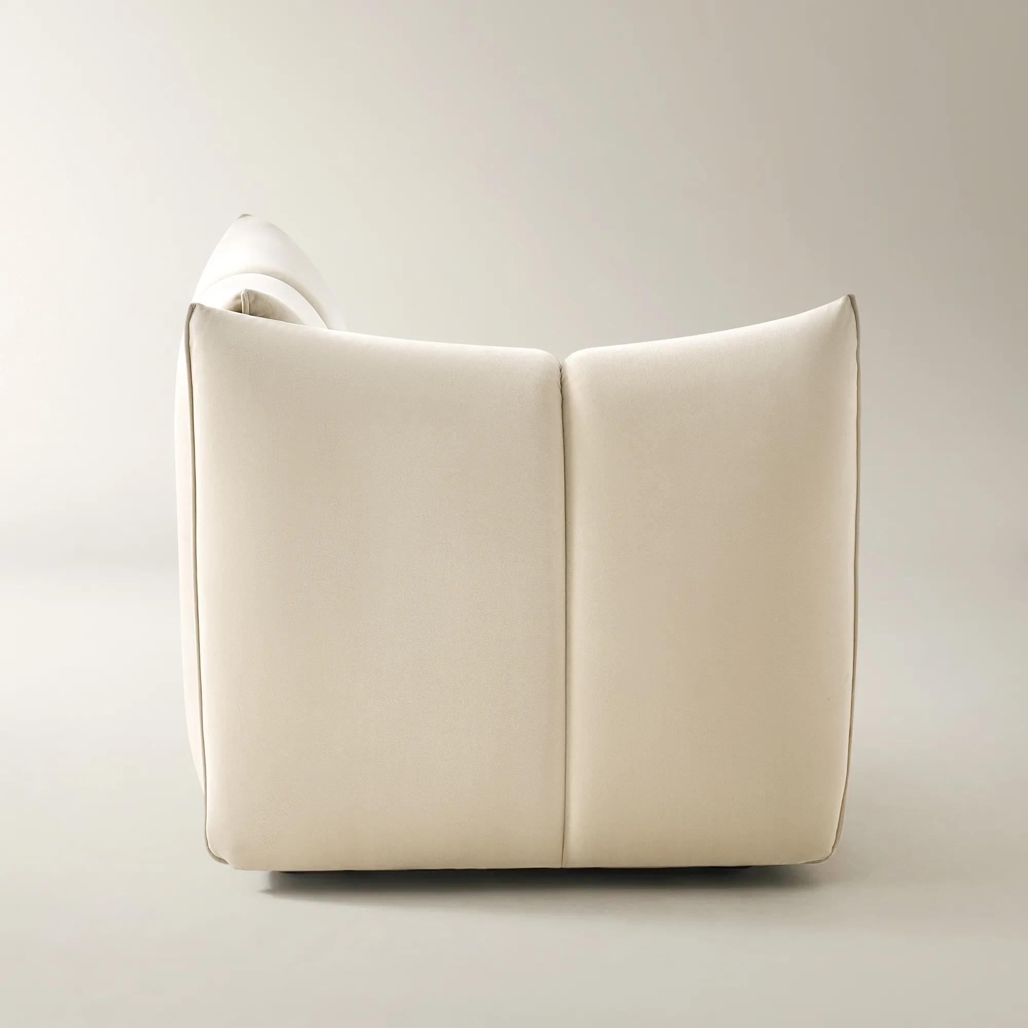 Reina Tufted Oatmeal Velvet Left-Arm Chair