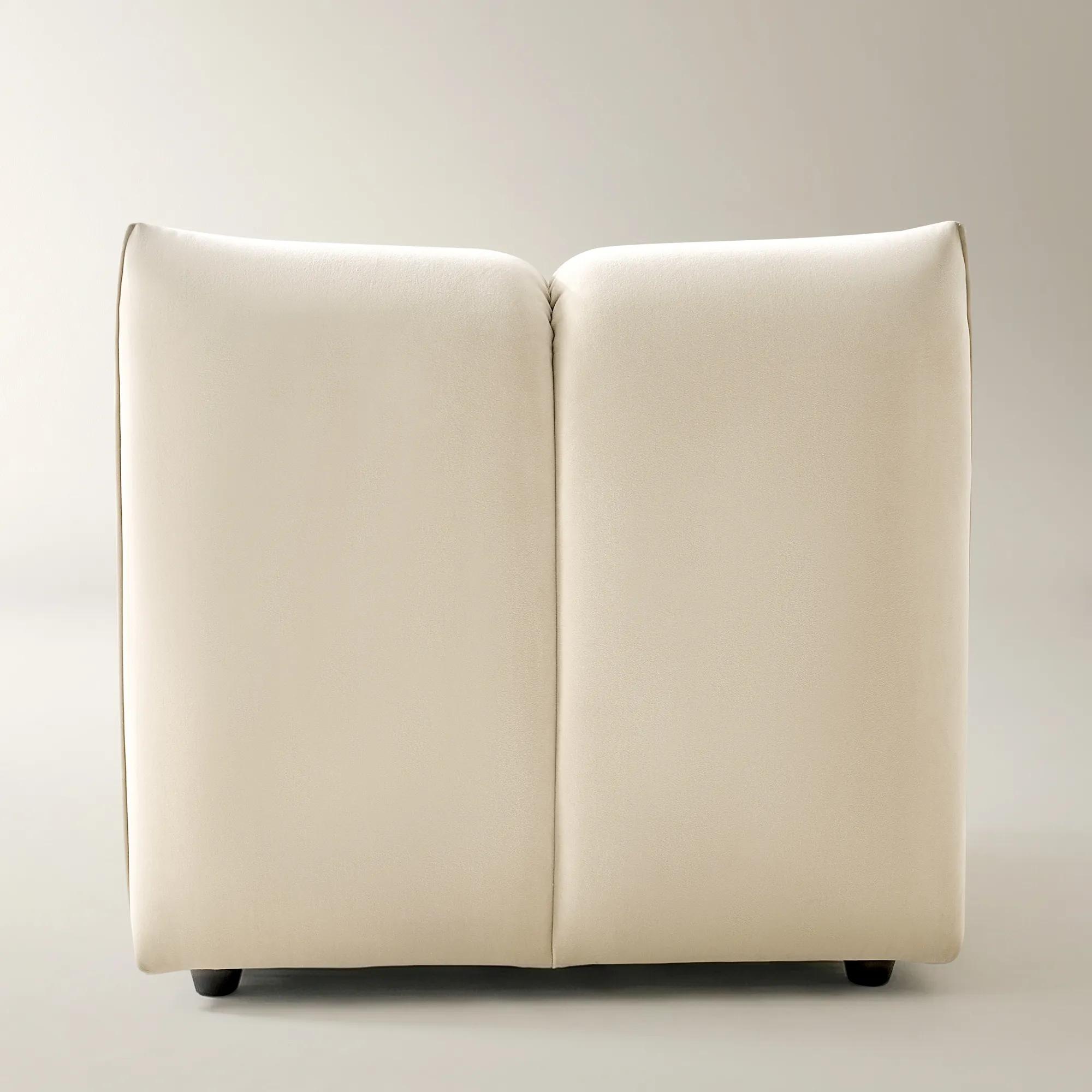Reina Tufted Oatmeal Velvet Armless Chair