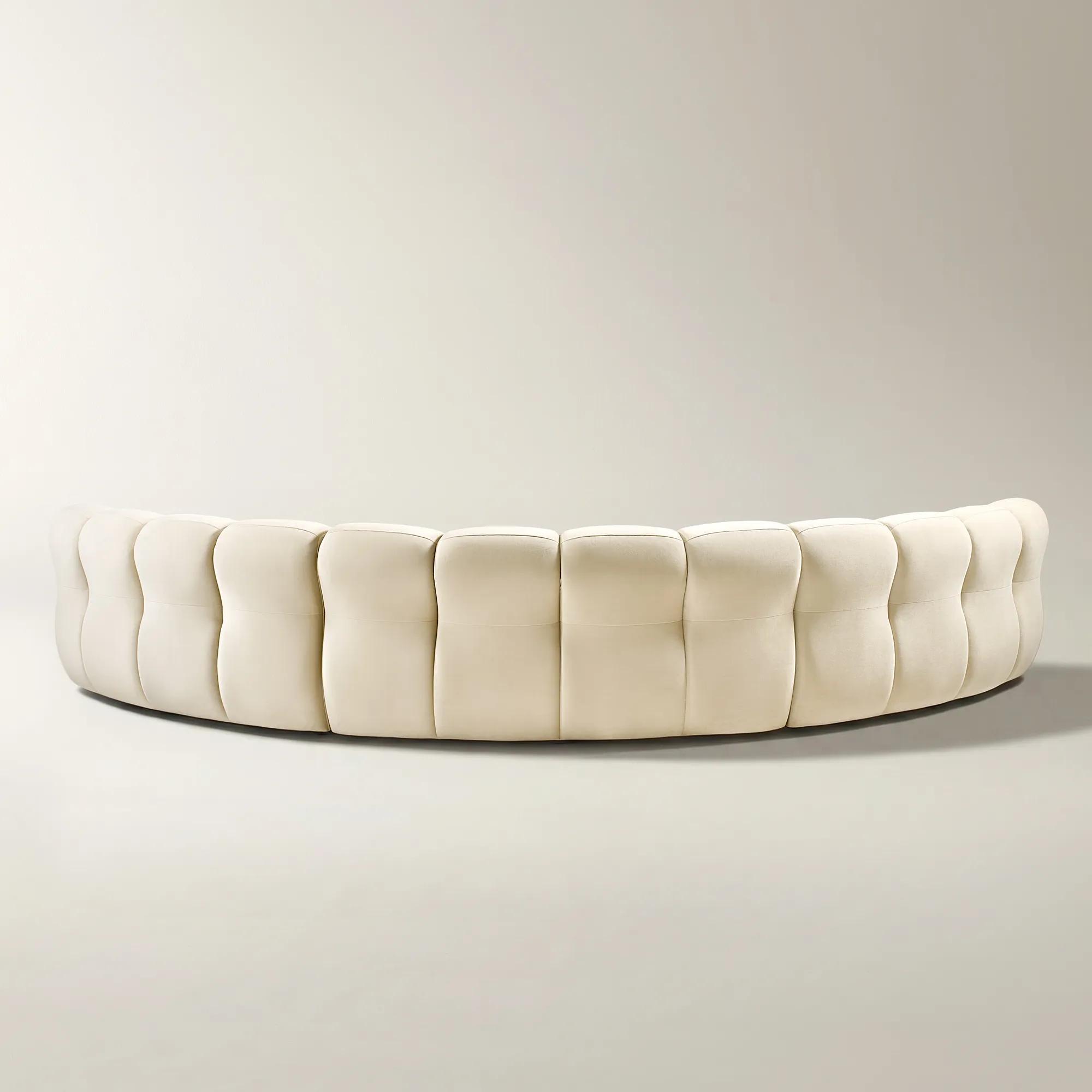Jocelyn 3-Piece Channel-Tufted Oatmeal Velvet Sectional Sofa