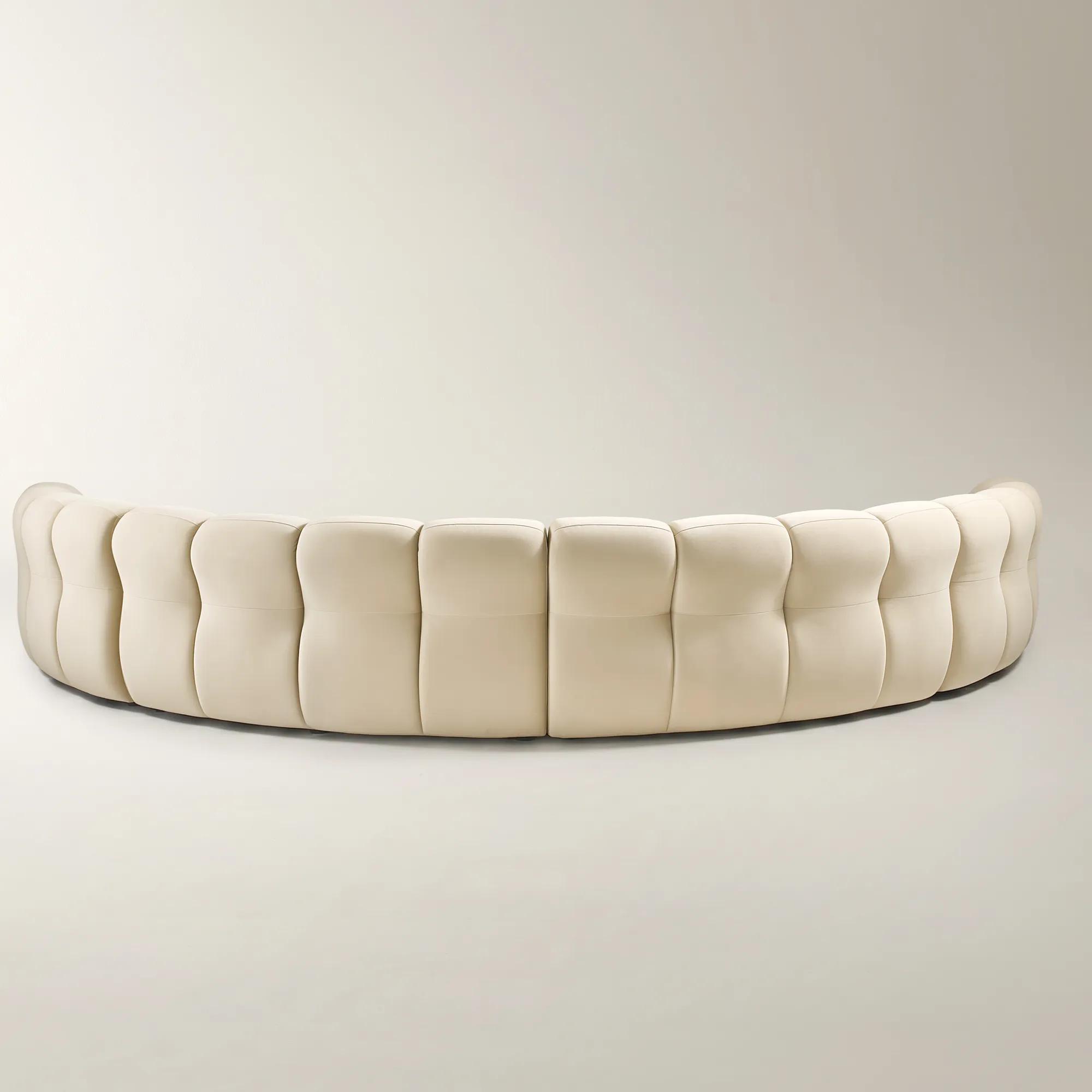 Jocelyn 4-Piece Channel-Tufted Oatmeal Velvet Sectional Sofa