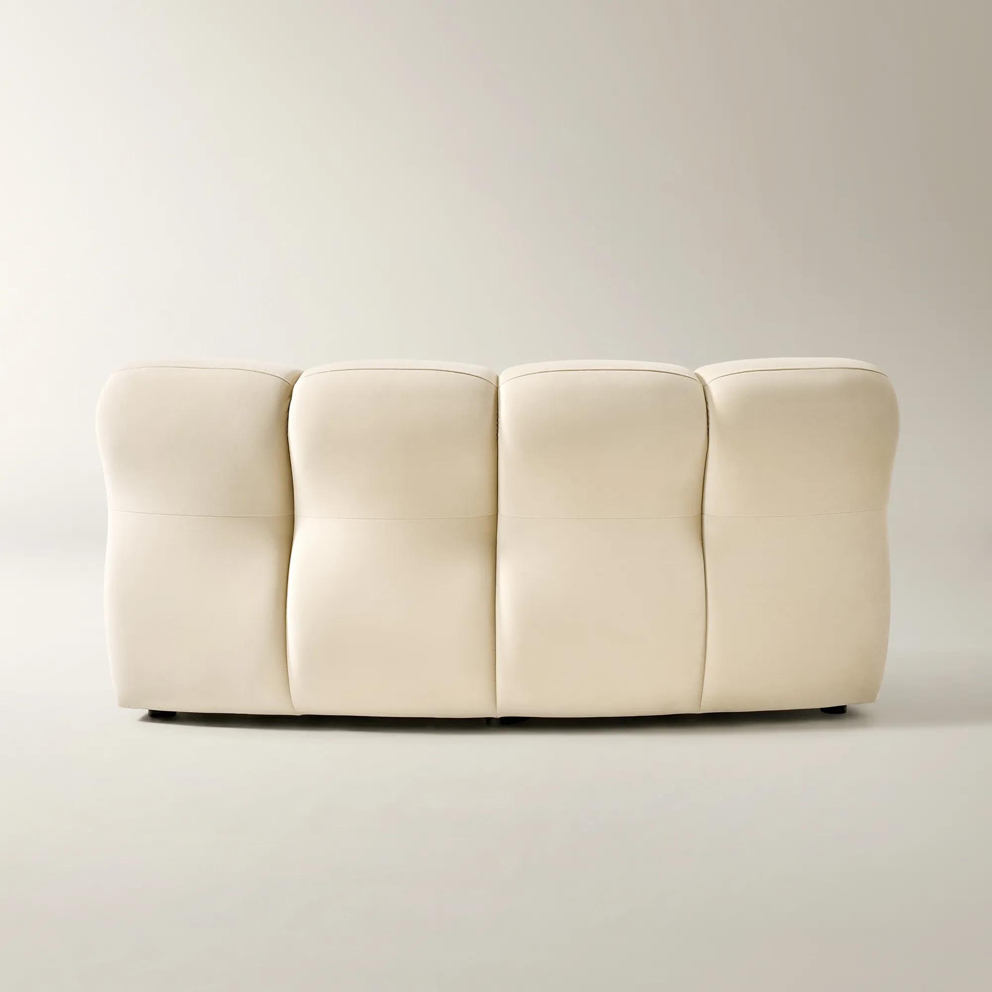 Jocelyn Channel-Tufted Oatmeal Velvet Armless Chair
