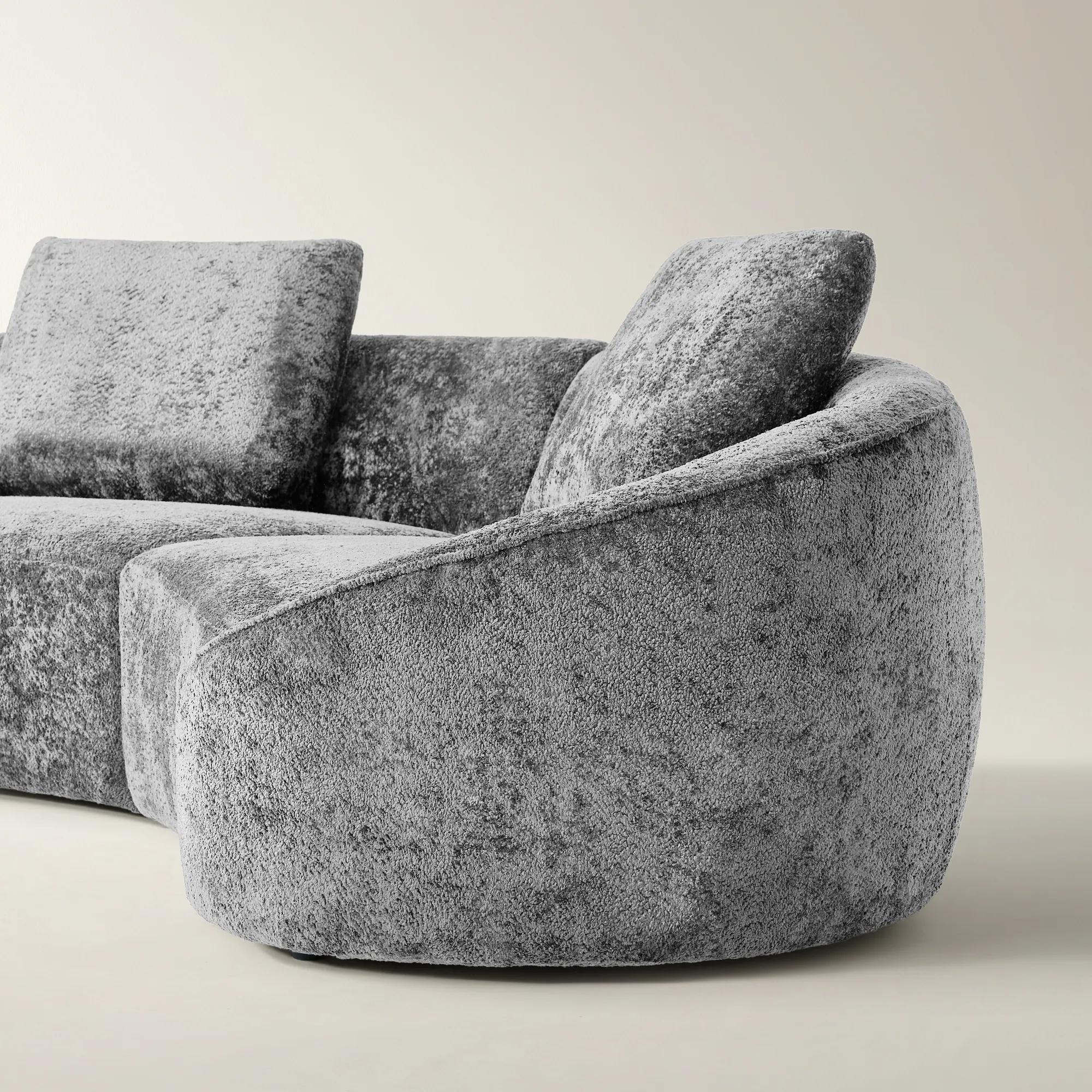 Irene 3-Piece Grey Chenille Sectional