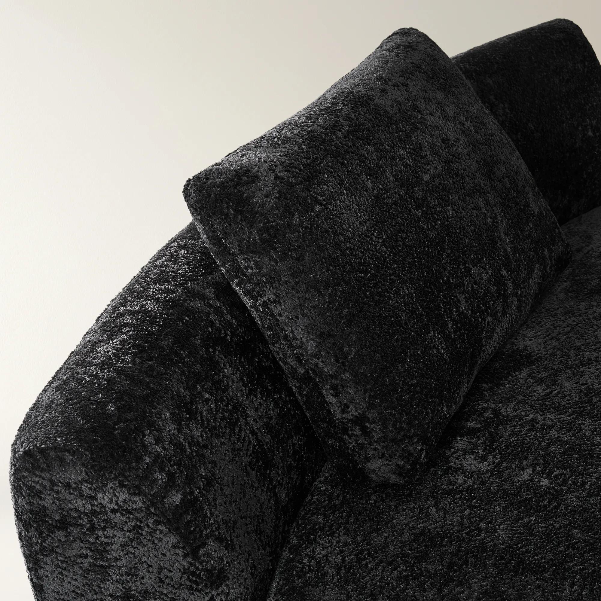 Irene 4-Piece Black Chenille Sectional Sofa
