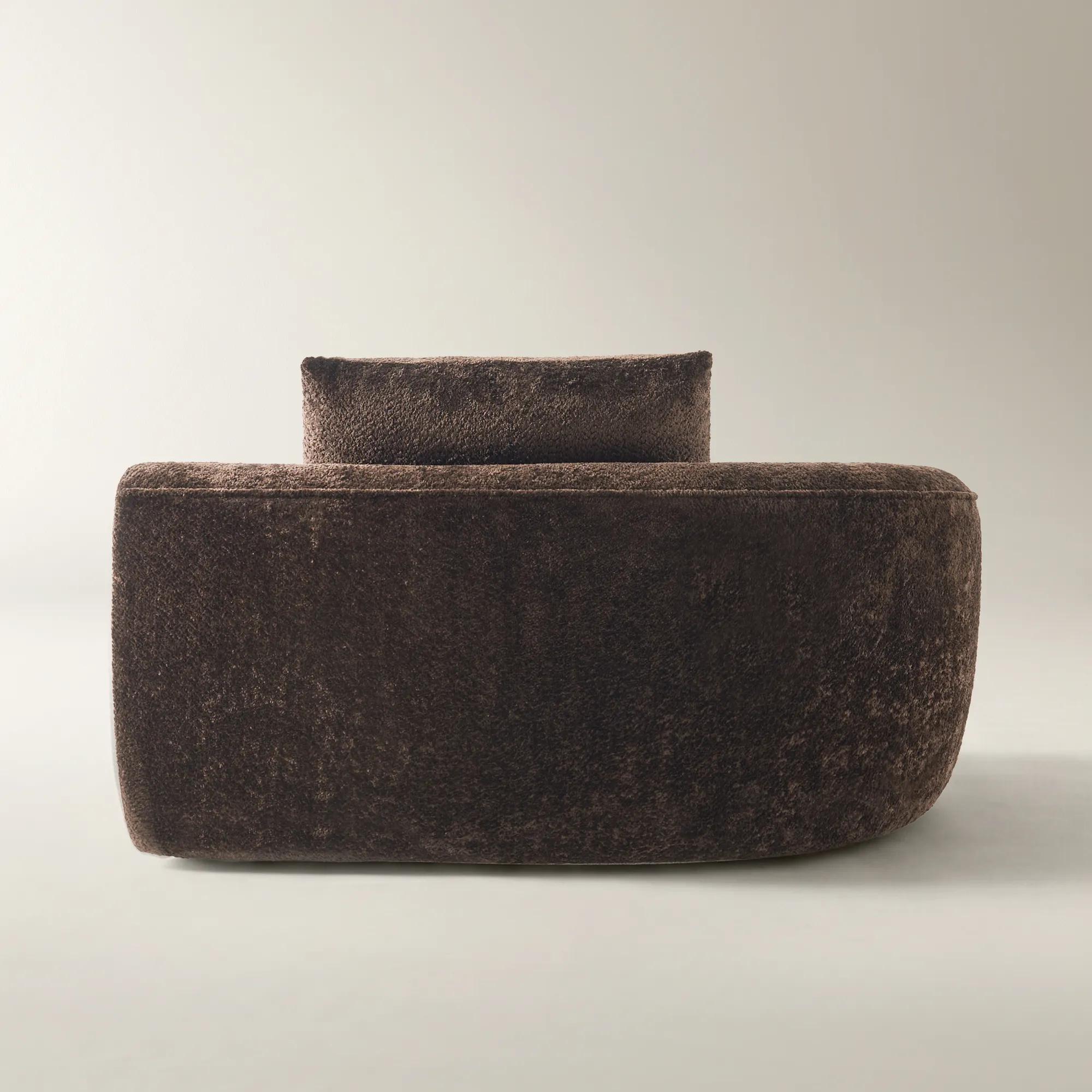 Irene Dark Chocolate Chenille Left-Arm Chair