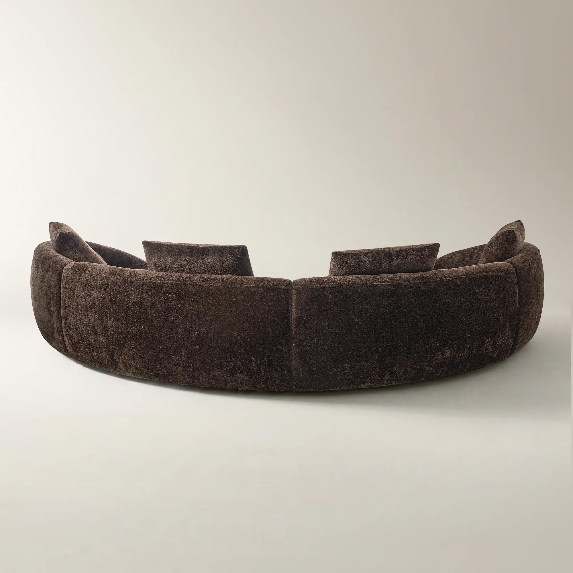 Irene 4-Piece Dark Chocolate Chenille Sectional Sofa
