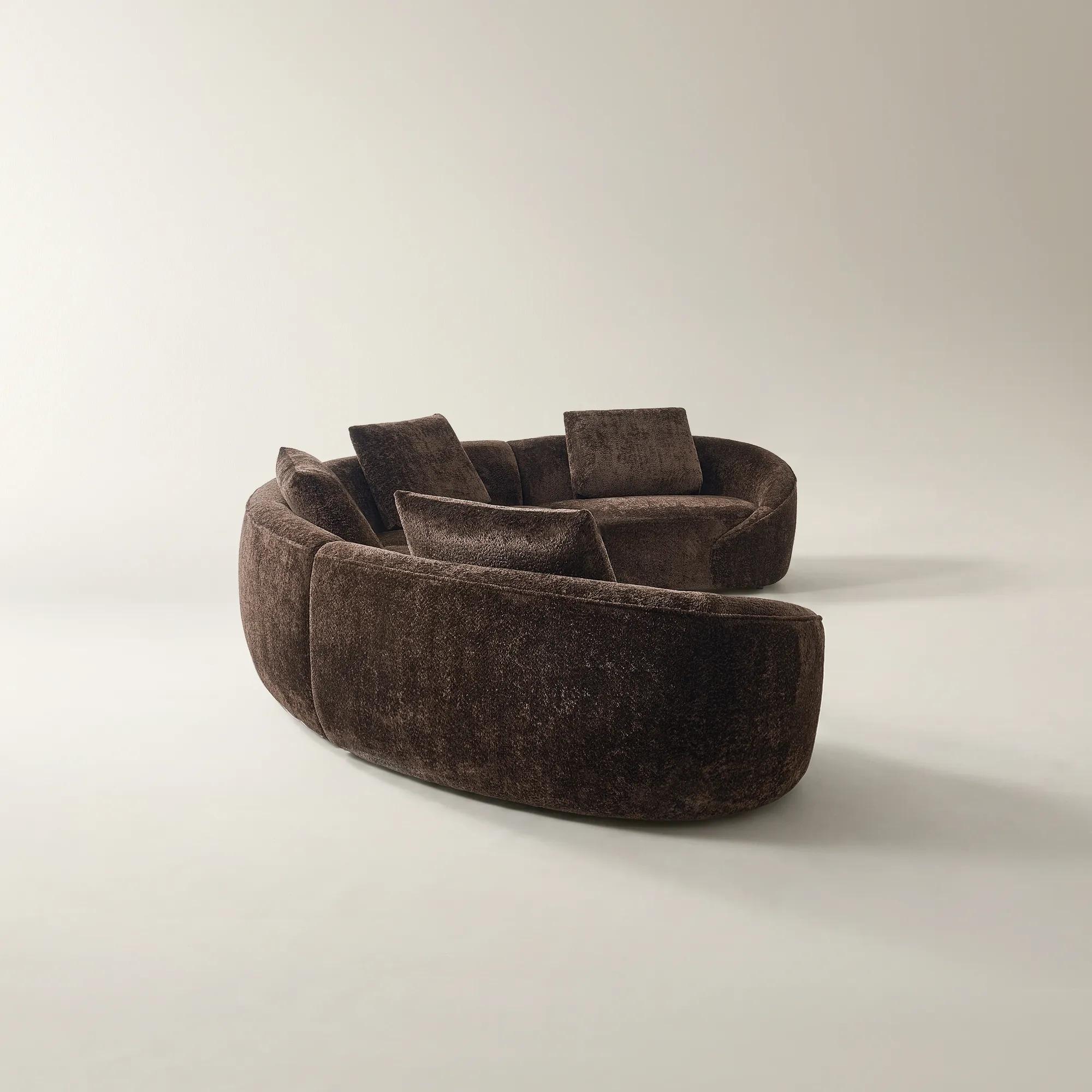 Irene 4-Piece Dark Chocolate Chenille Sectional Sofa