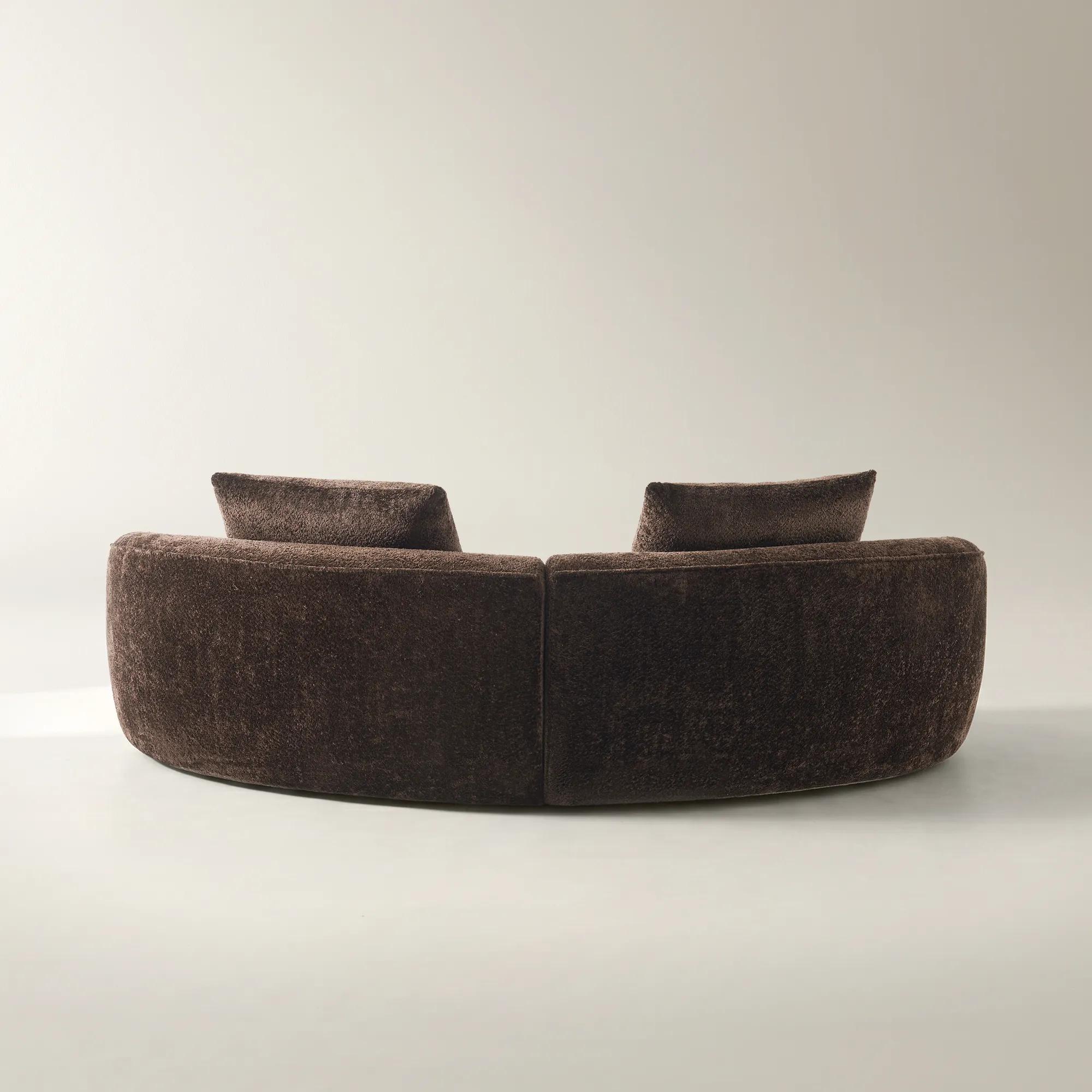 Irene 2-Piece Dark Chocolate Chenille Sectional Sofa