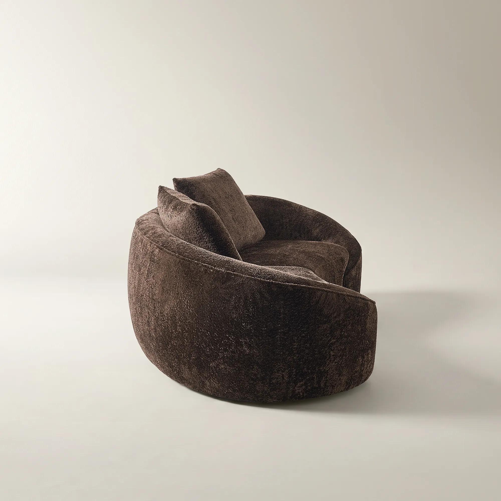 Irene 2-Piece Dark Chocolate Chenille Sectional Sofa