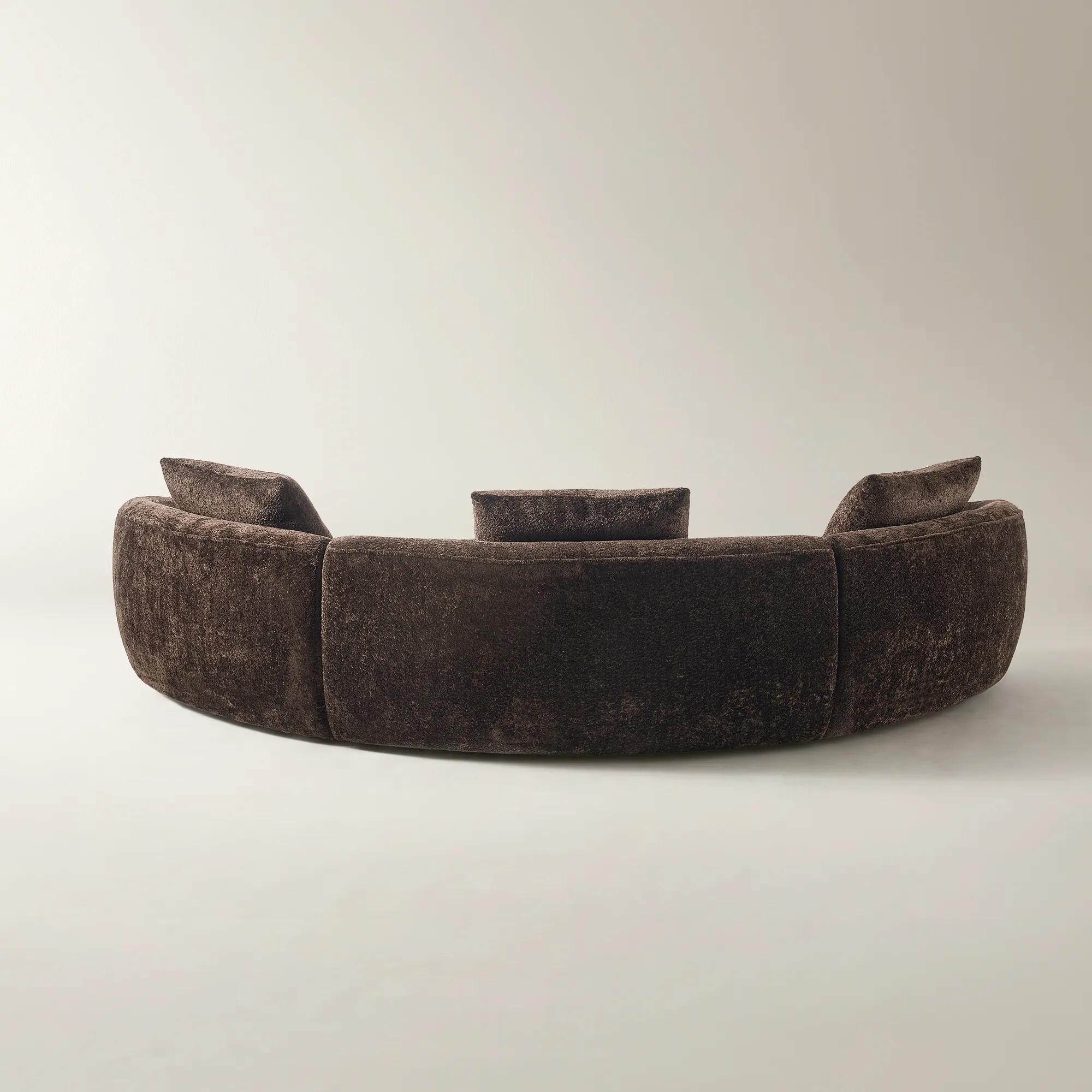 Irene 3-Piece Dark Chocolate Chenille Sectional Sofa