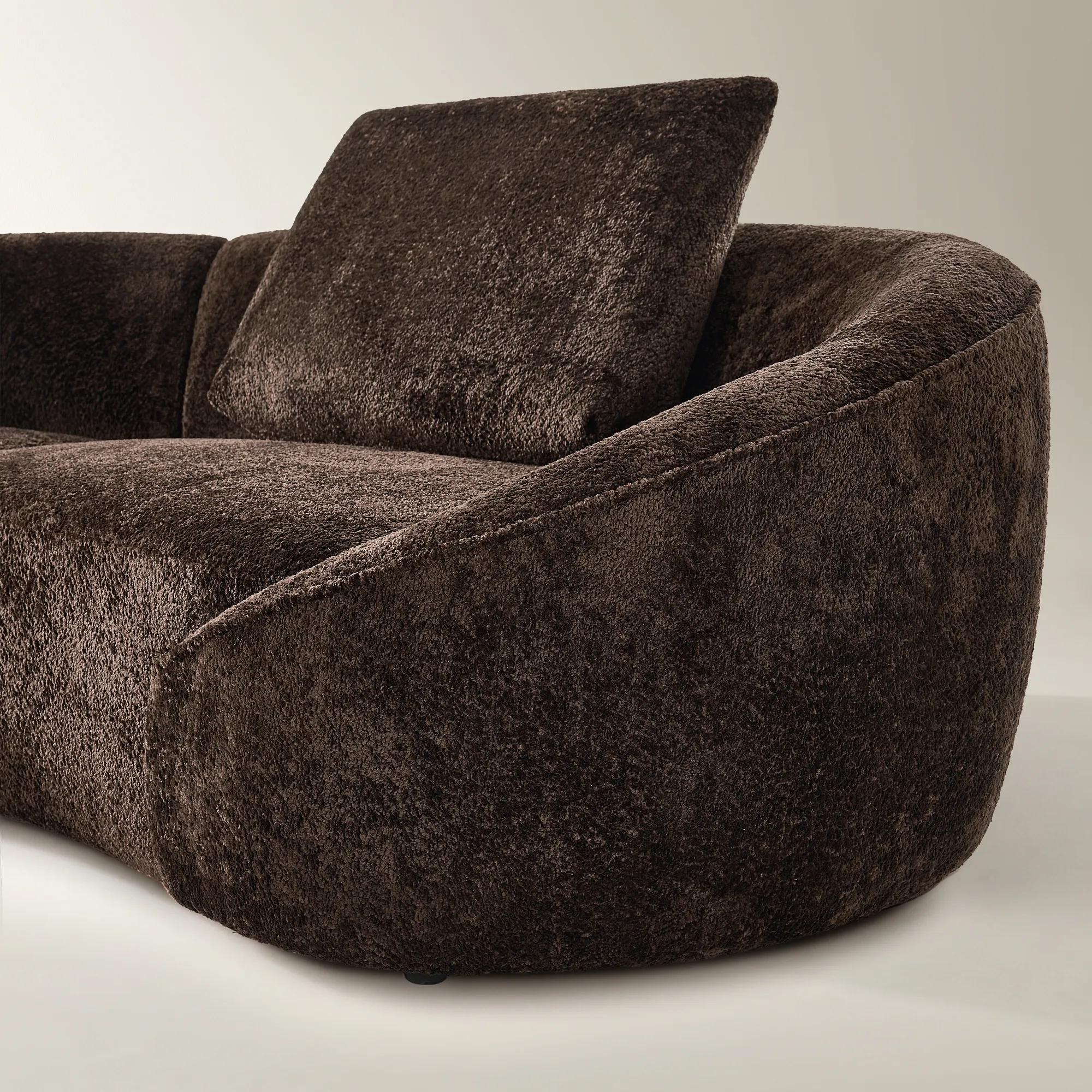 Irene 2-Piece Dark Chocolate Chenille Sectional Sofa