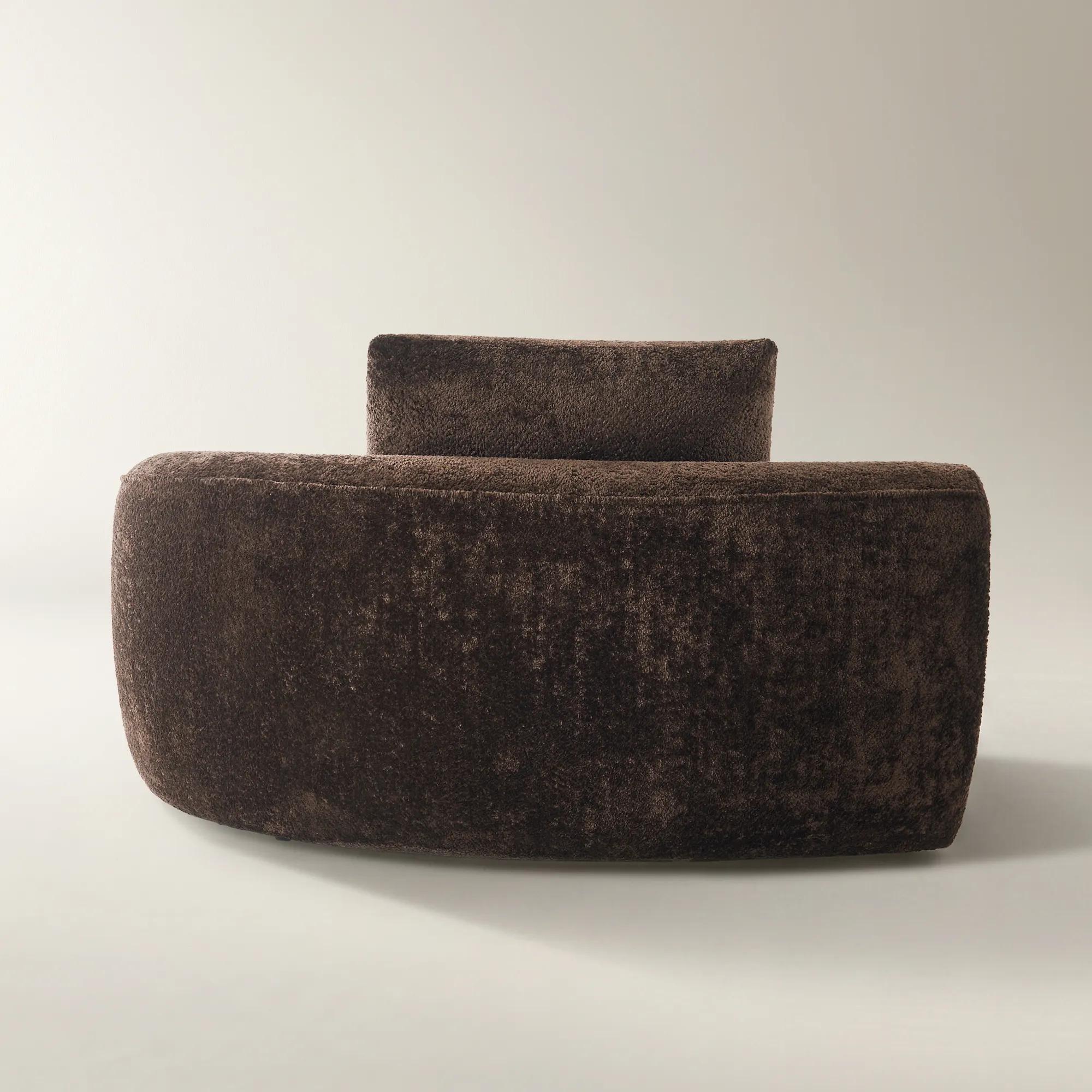 Irene Dark Chocolate Chenille Right-Arm Chair