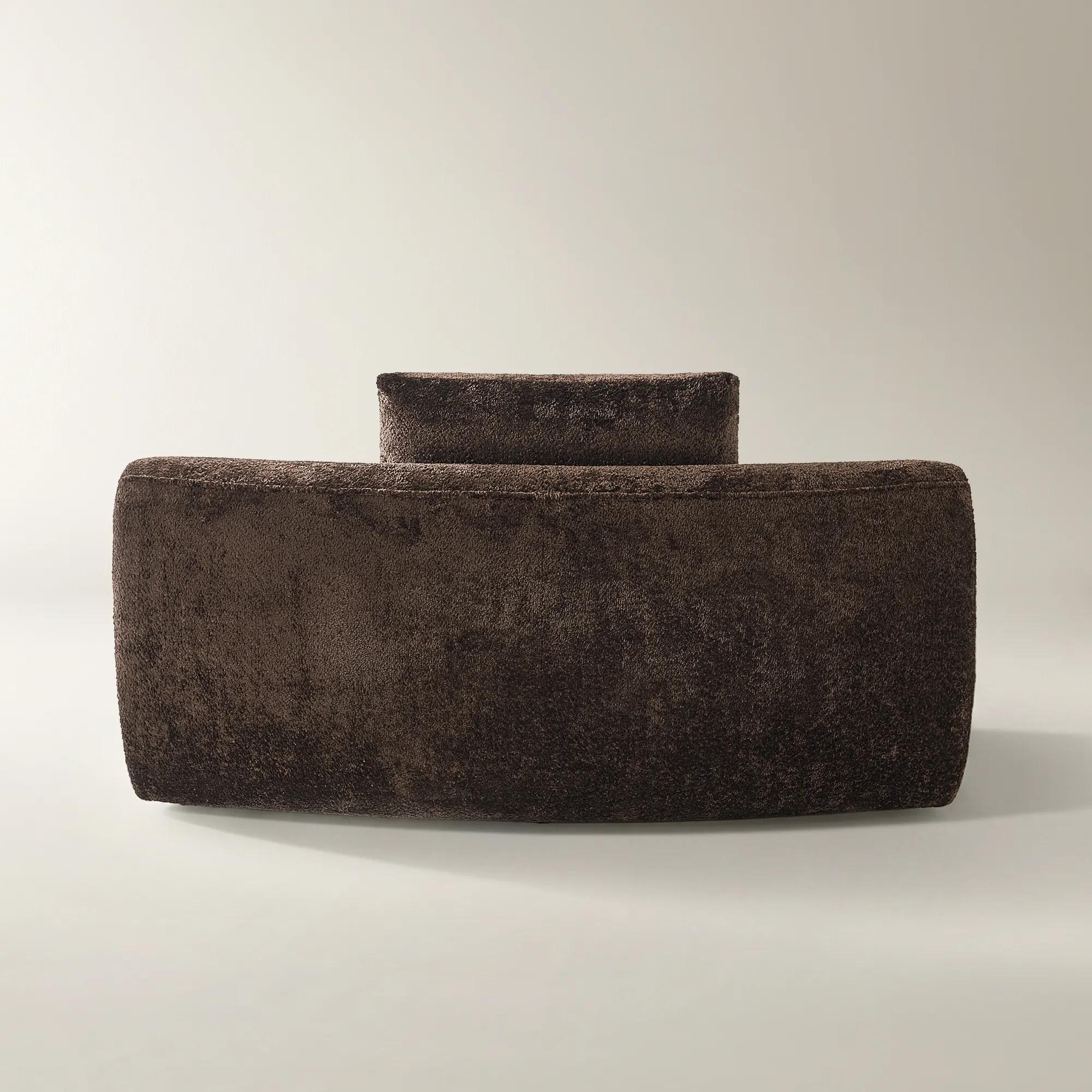 Irene Dark Chocolate Chenille Armless Chair