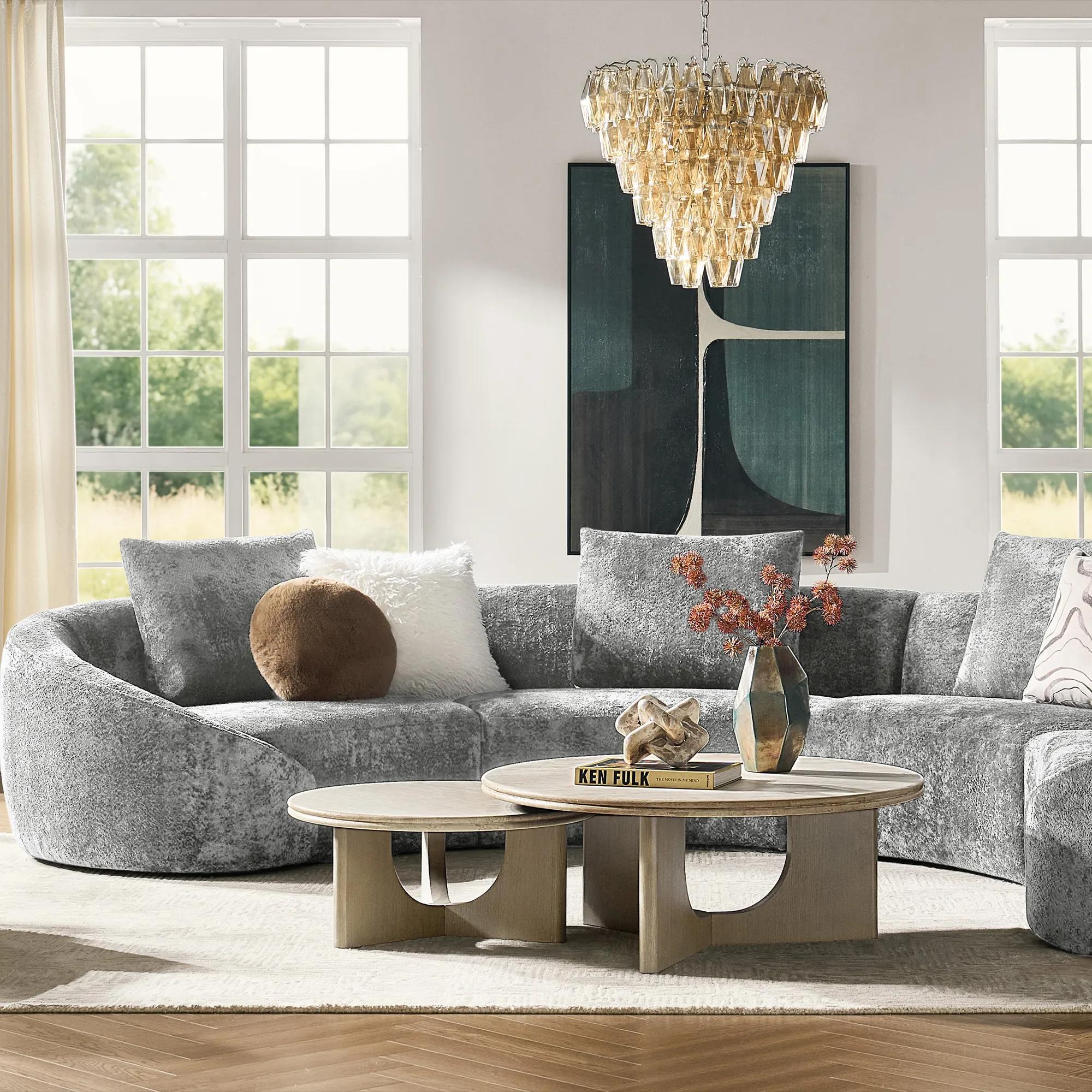 Irene 4-Piece Grey Chenille Sectional