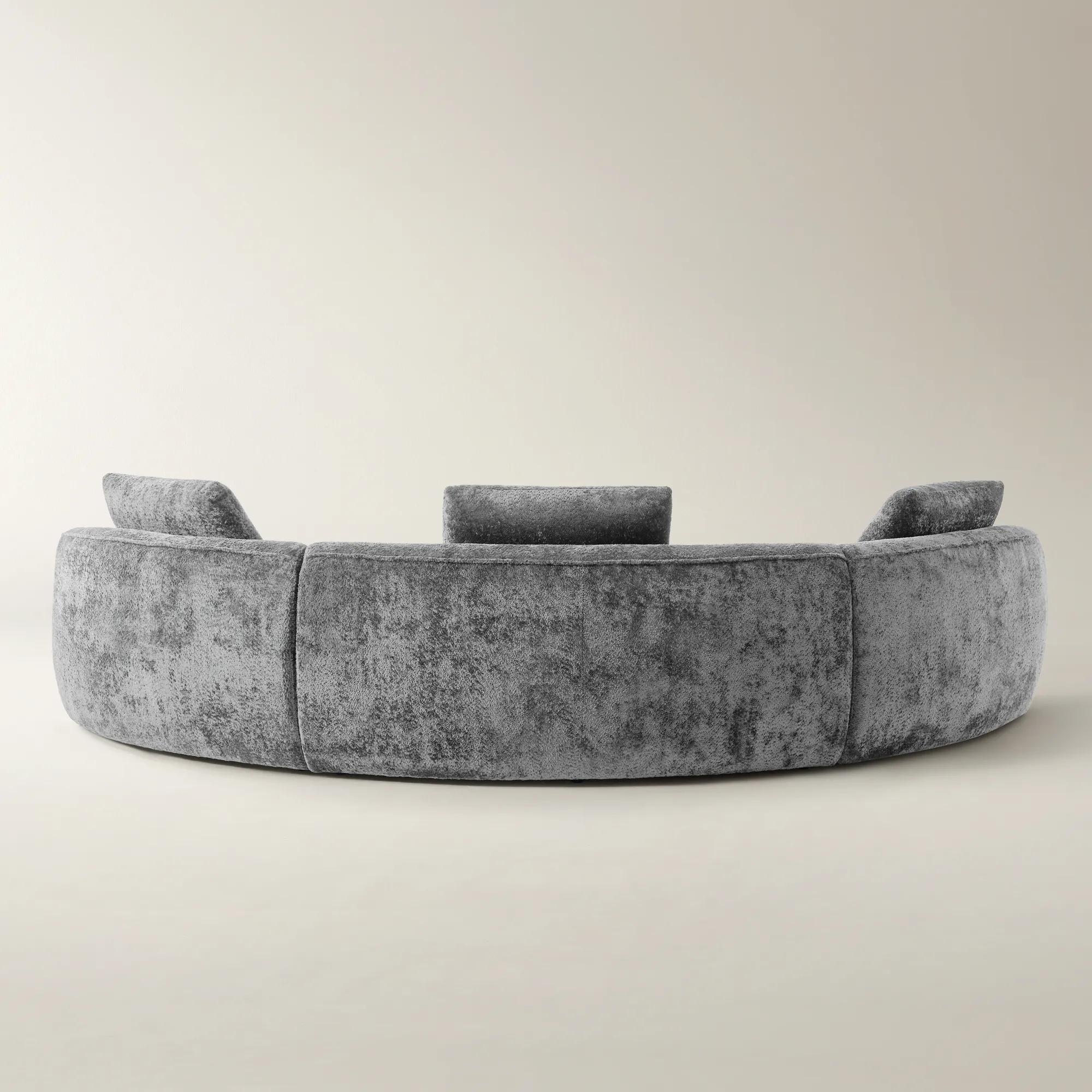 Irene 3-Piece Grey Chenille Sectional