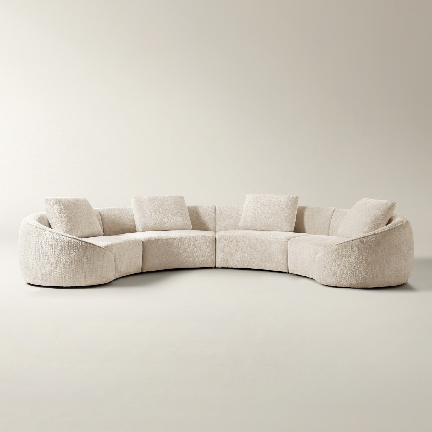 Irene 4-Piece Oatmeal Velvet Sectional Sofa