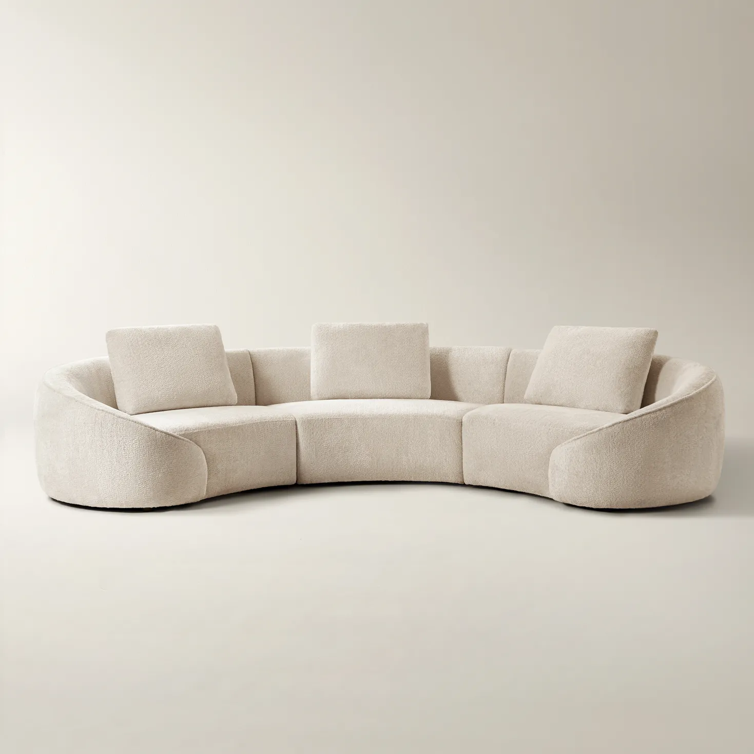 Irene 3-Piece Oatmeal Velvet Sectional Sofa