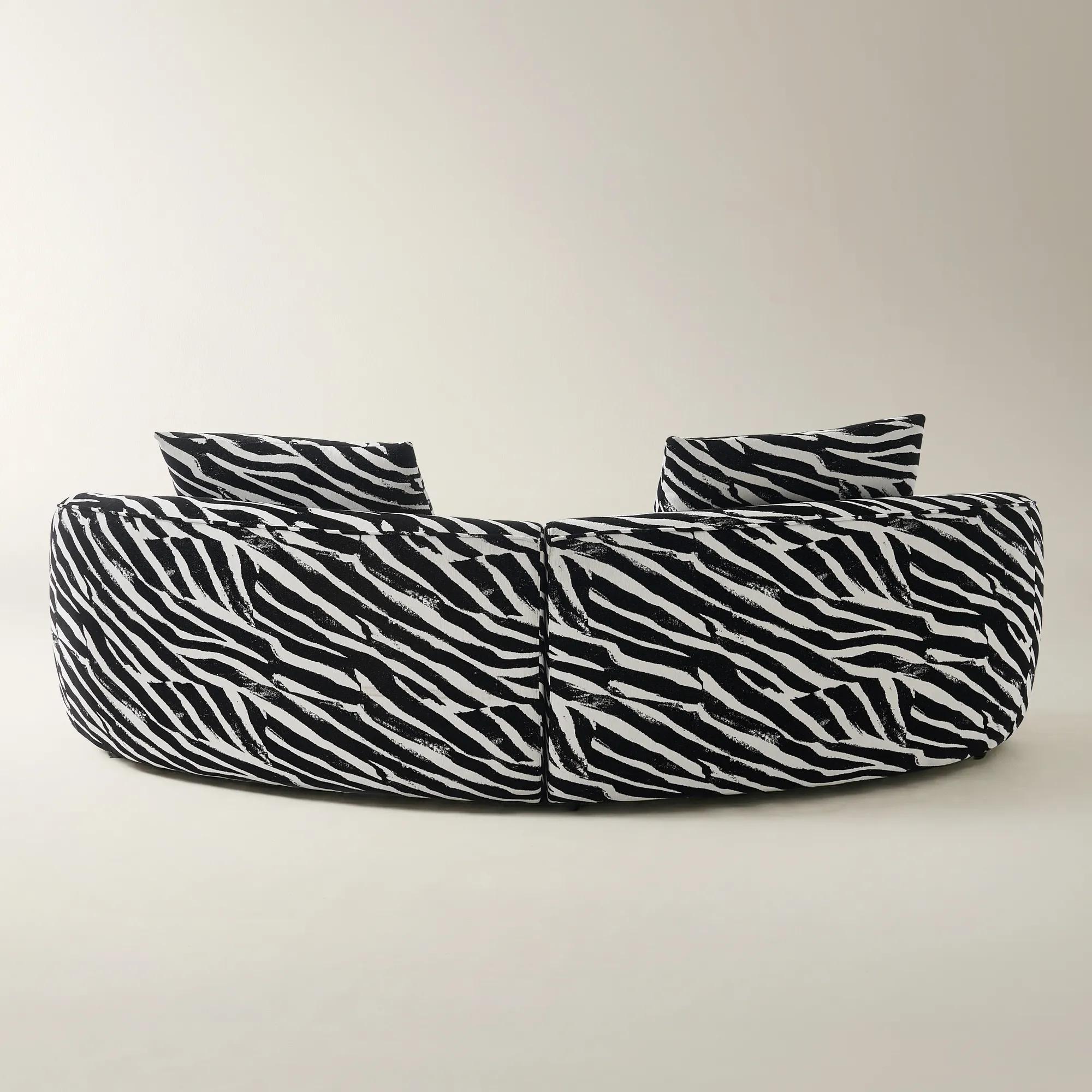 Irene 2-Piece White/Black Performance Chenille Sectional Sofa