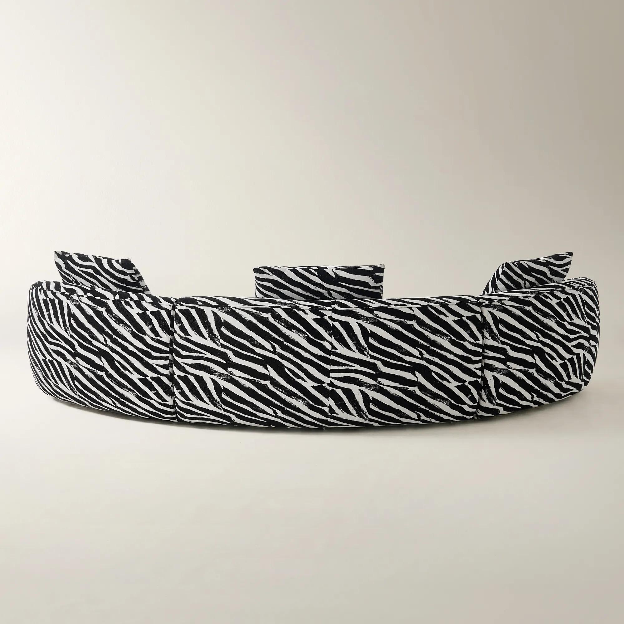 Irene 3-Piece White/Black Performance Chenille Sectional Sofa