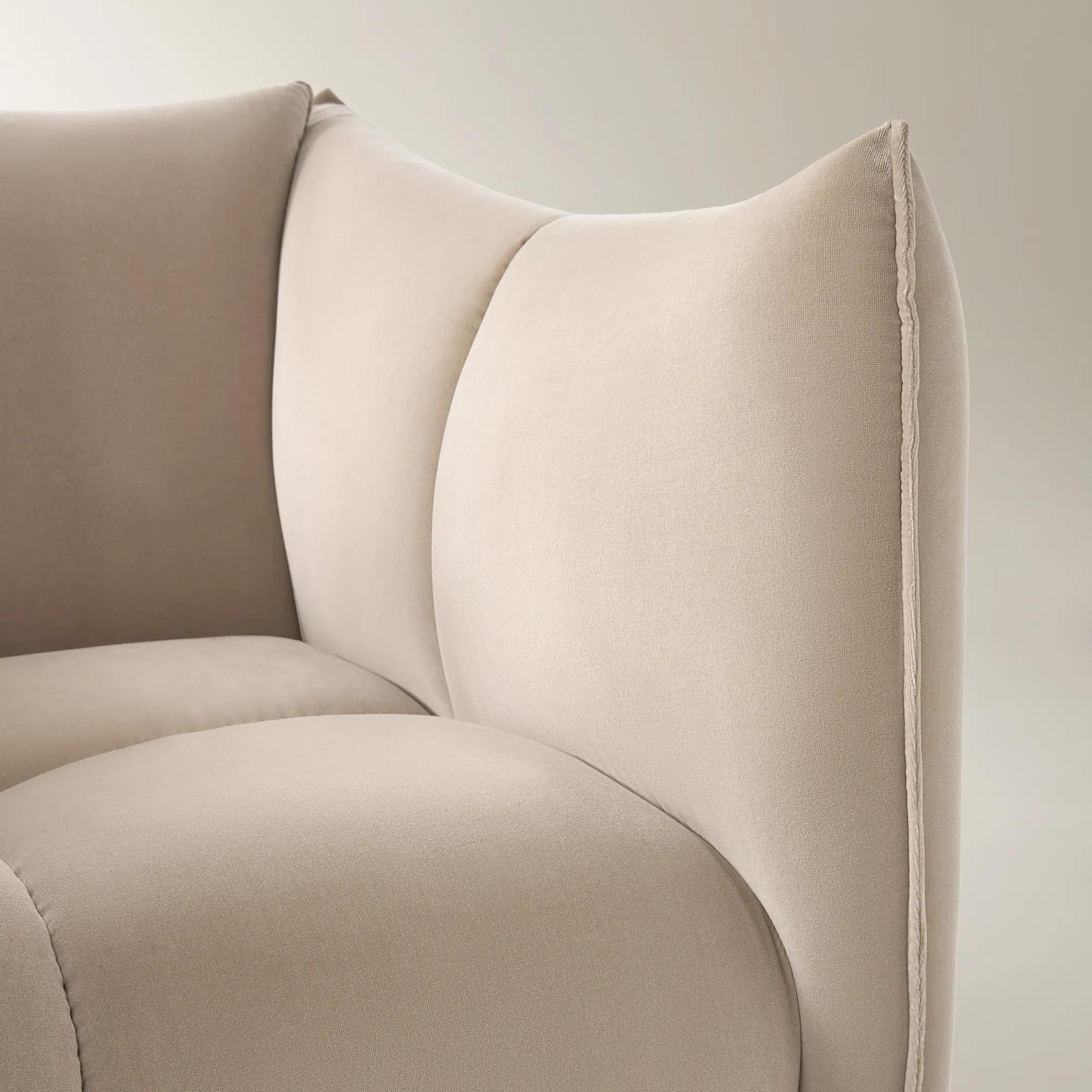 Reina Tufted Simply Taupe Velvet Swivel Chair