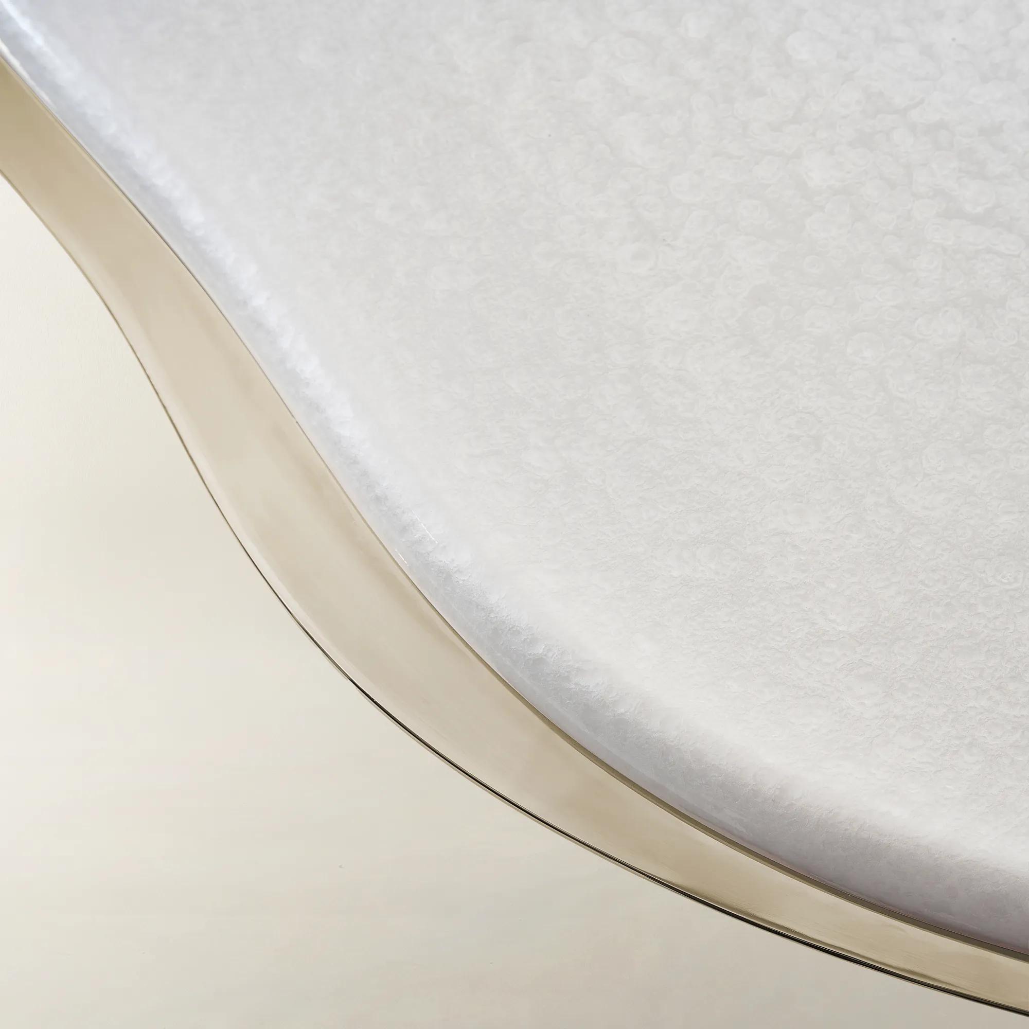 Lumina Bleached Oak Dining Table With Pearl Lacquered Top (58")