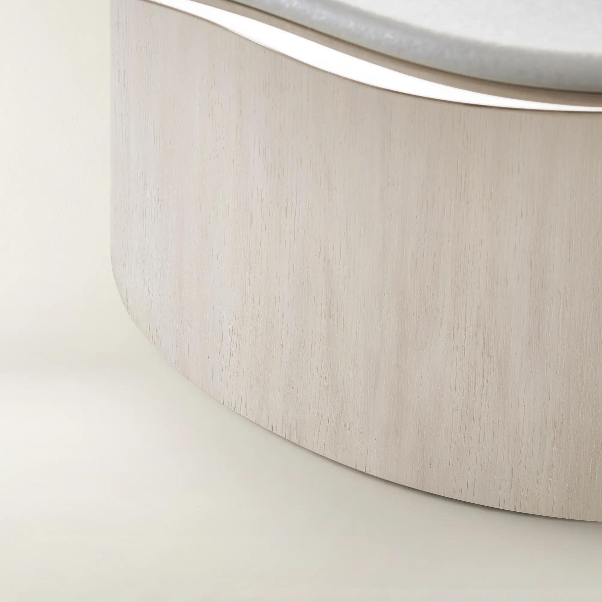 Lumina Bleached Oak Dining Table With Pearl Lacquered Top (58")