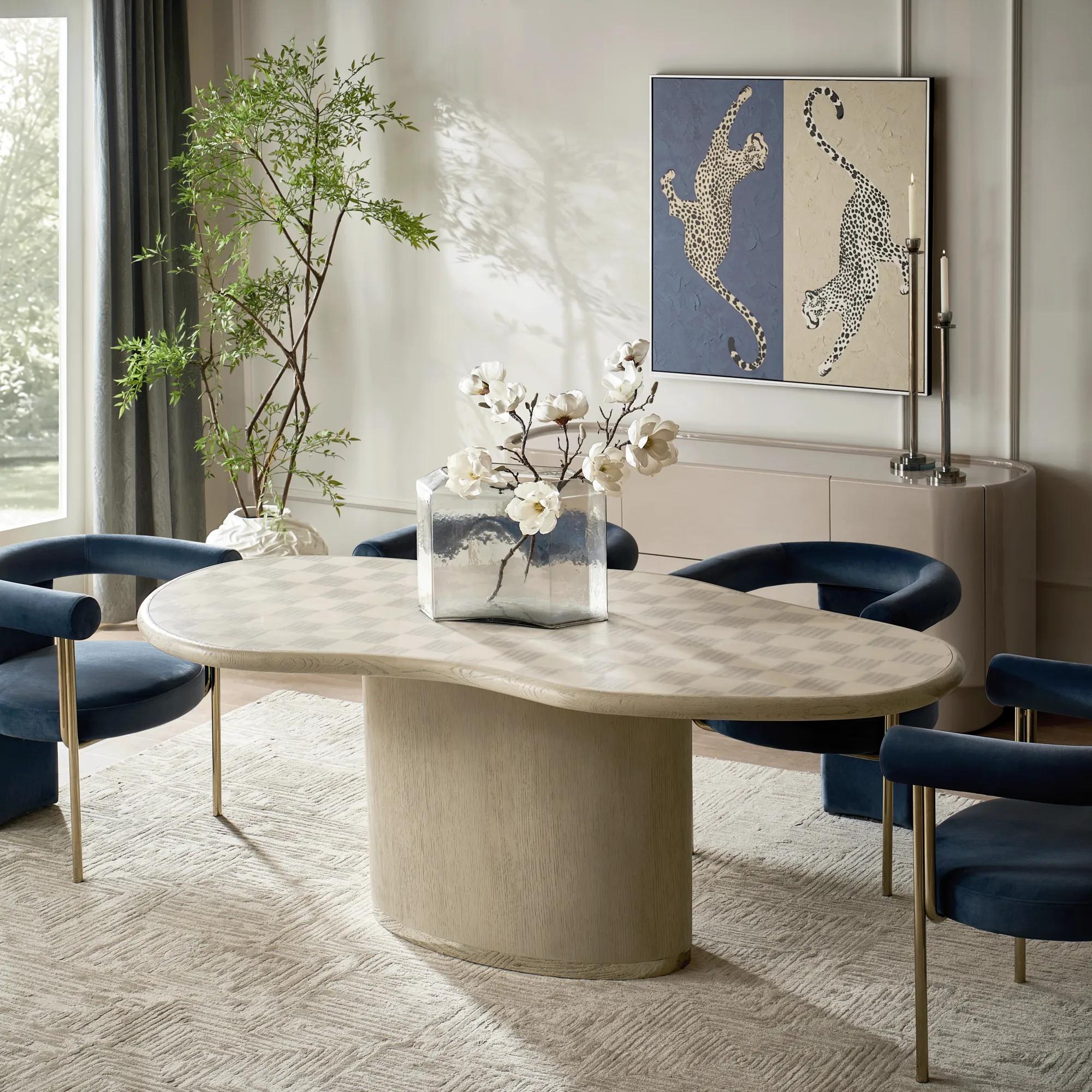 Vetra Checkerboard Oak and Maple Dining Table (84")