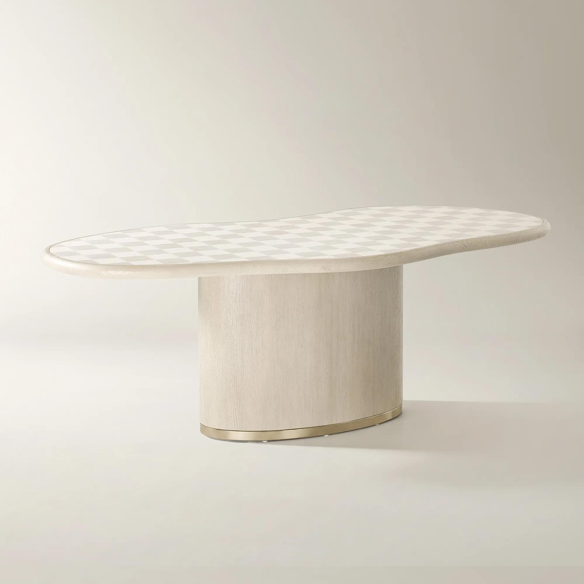 Vetra Checkerboard Oak and Maple Dining Table (84")
