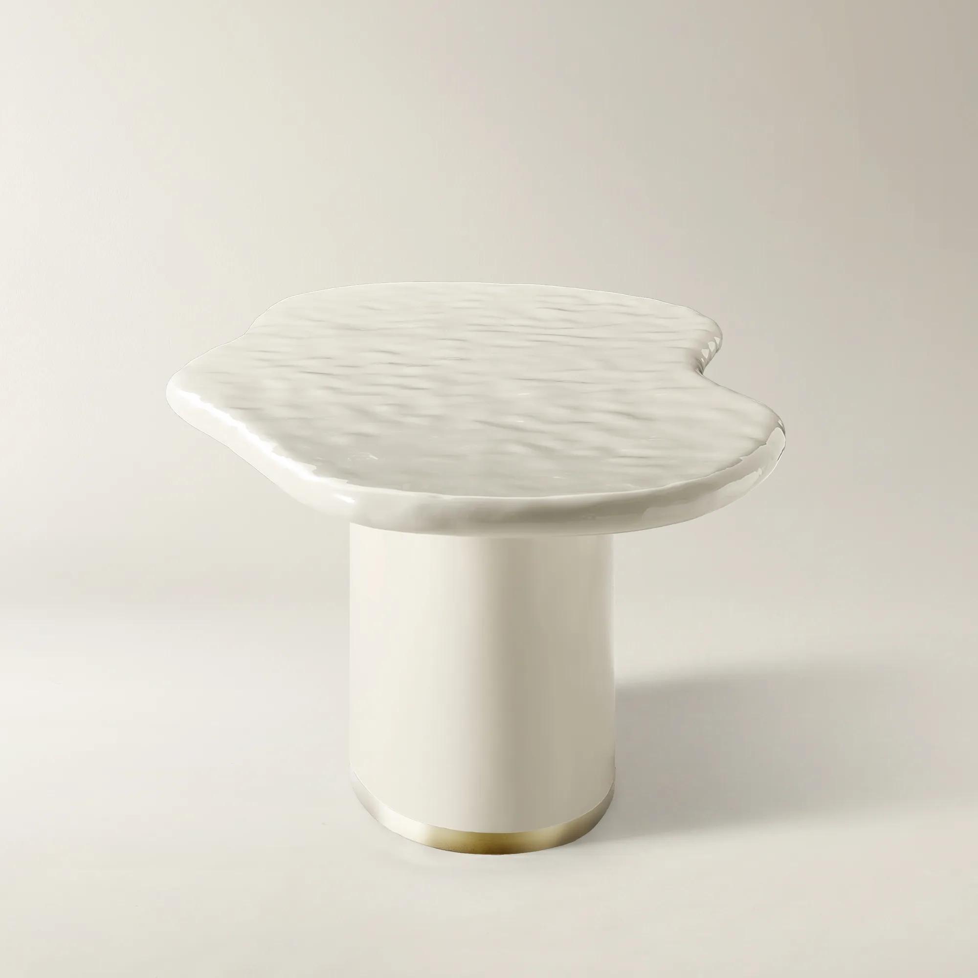 Celia Lacquered Cloud Resin Indoor/Outdoor Dining Table (84")
