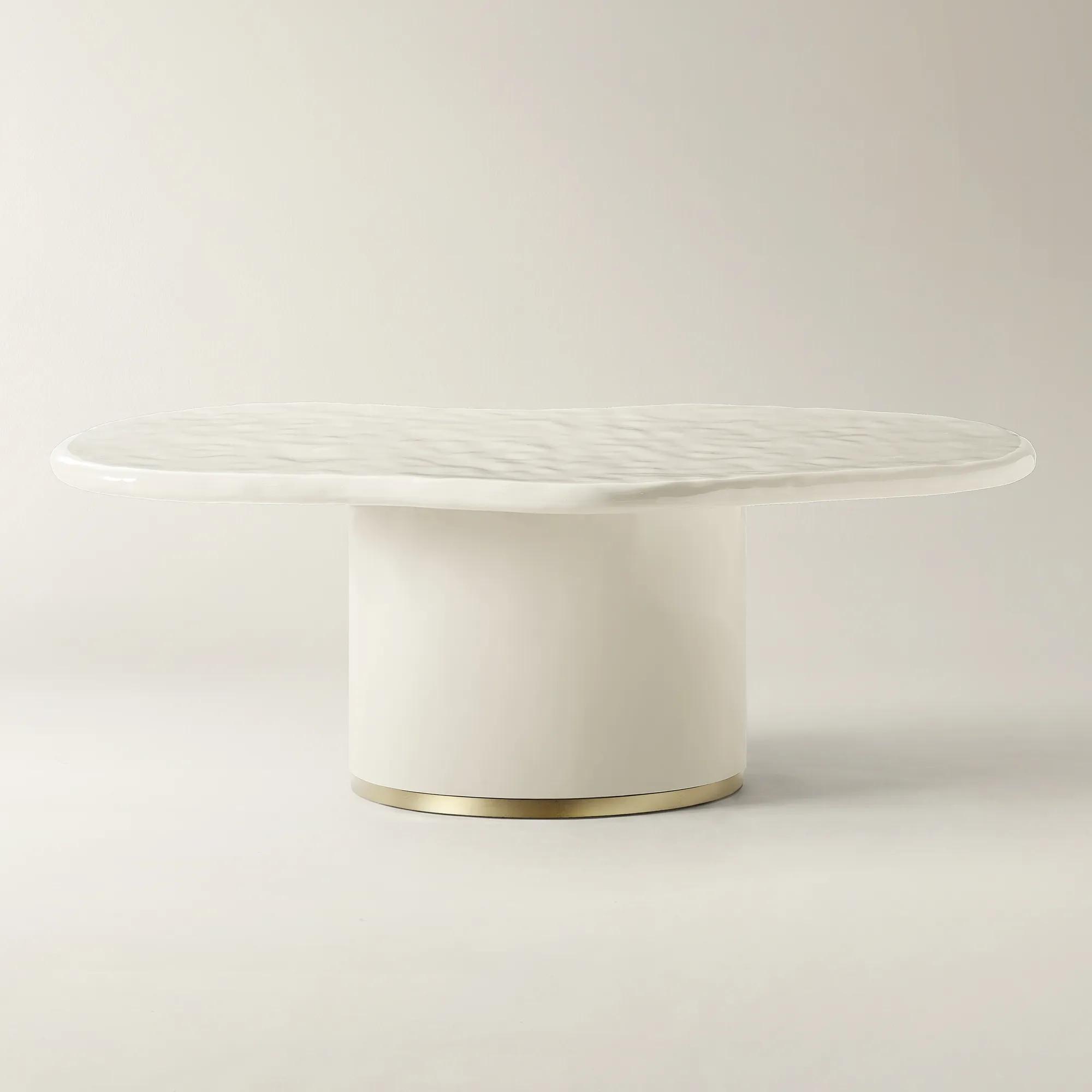 Celia Lacquered Cloud Resin Indoor/Outdoor Dining Table (84")