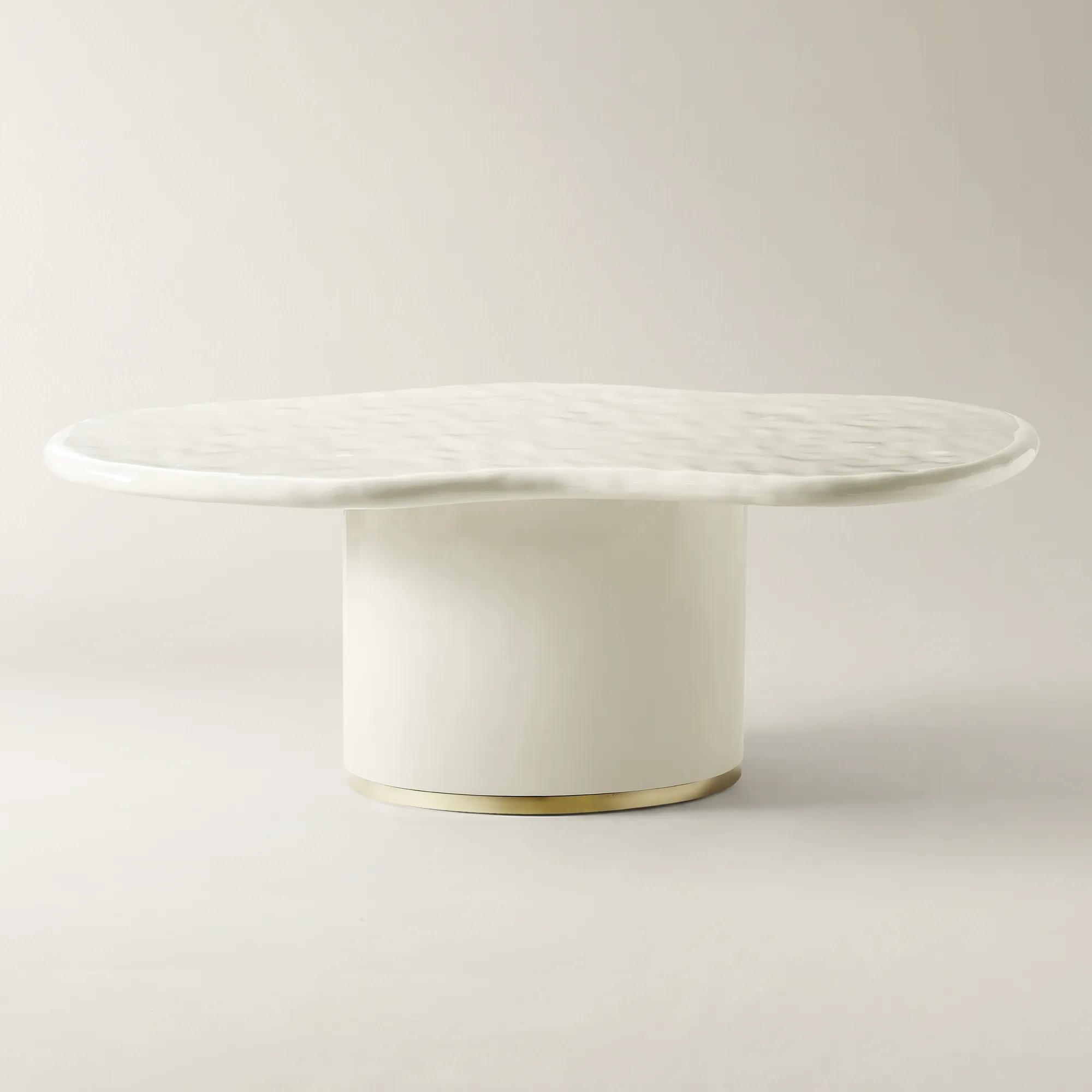 Celia Lacquered Cloud Resin Indoor/Outdoor Dining Table (84")