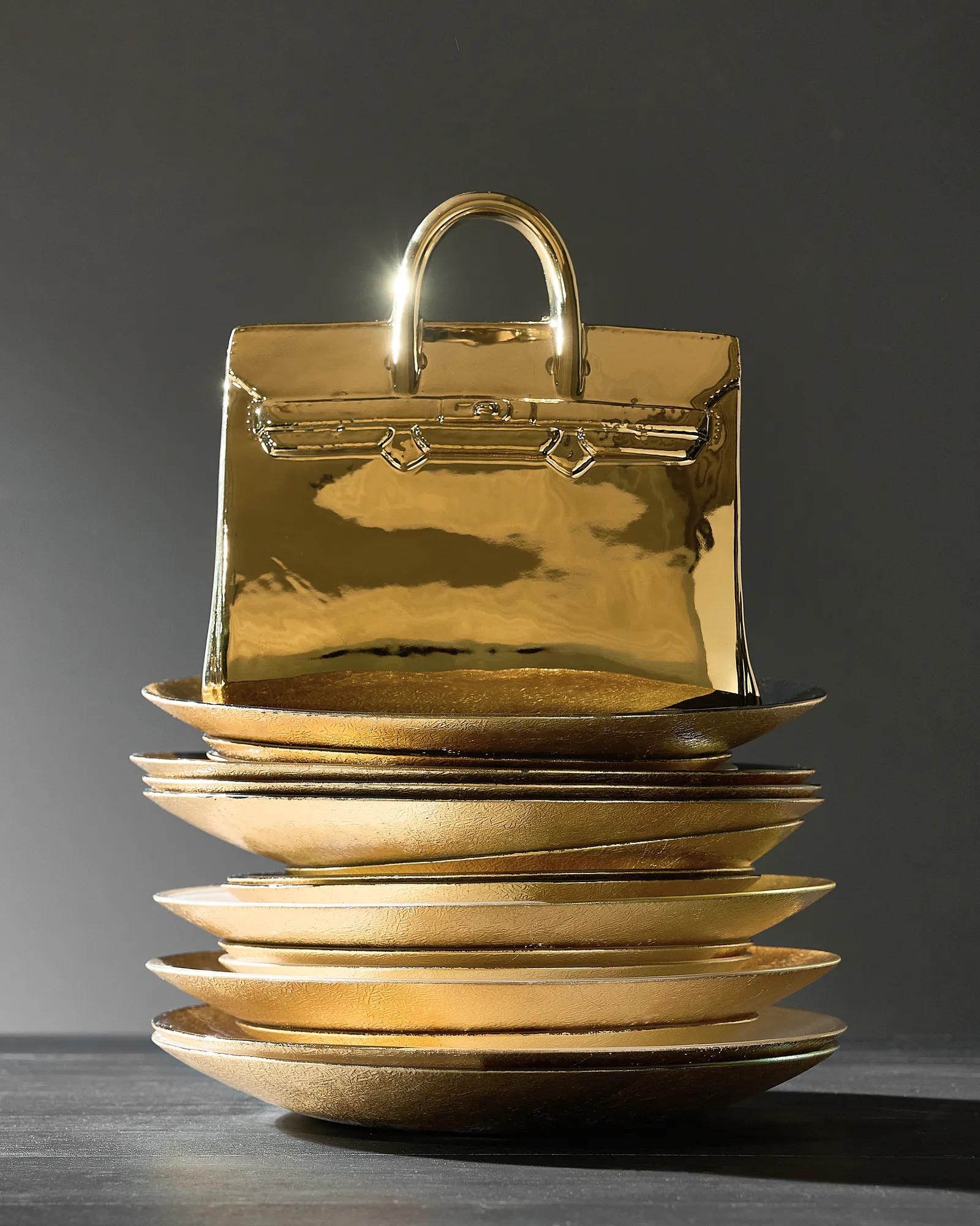 Gemini Dinnerware Sets - White and Gold