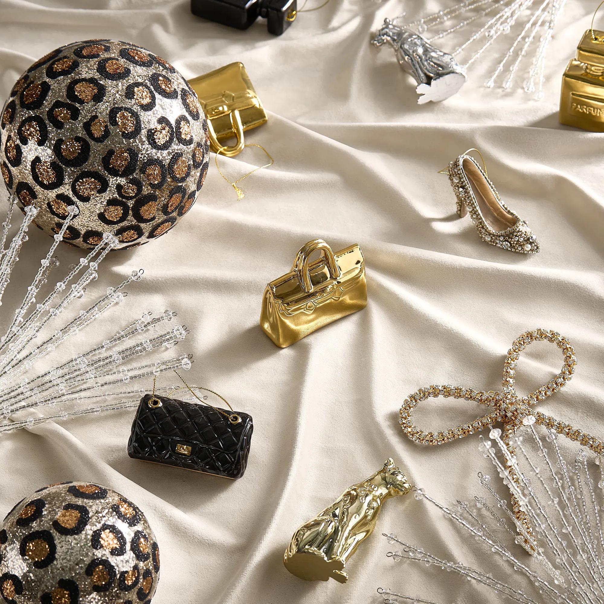 Leopard Print Glitter Ornament