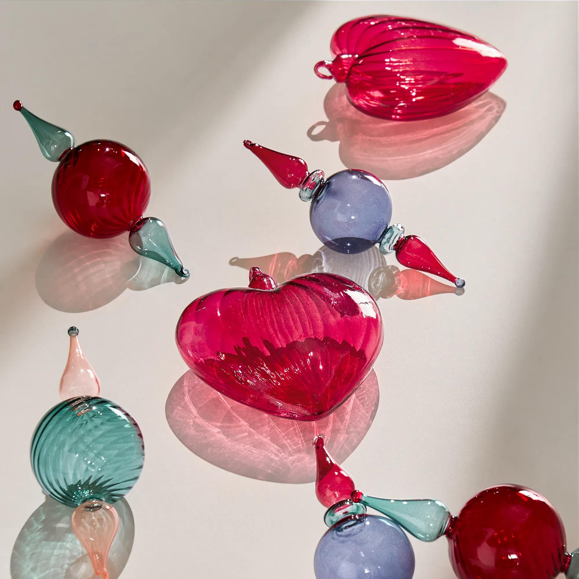 Color Pop Glass Finial Ornaments - Set of 3