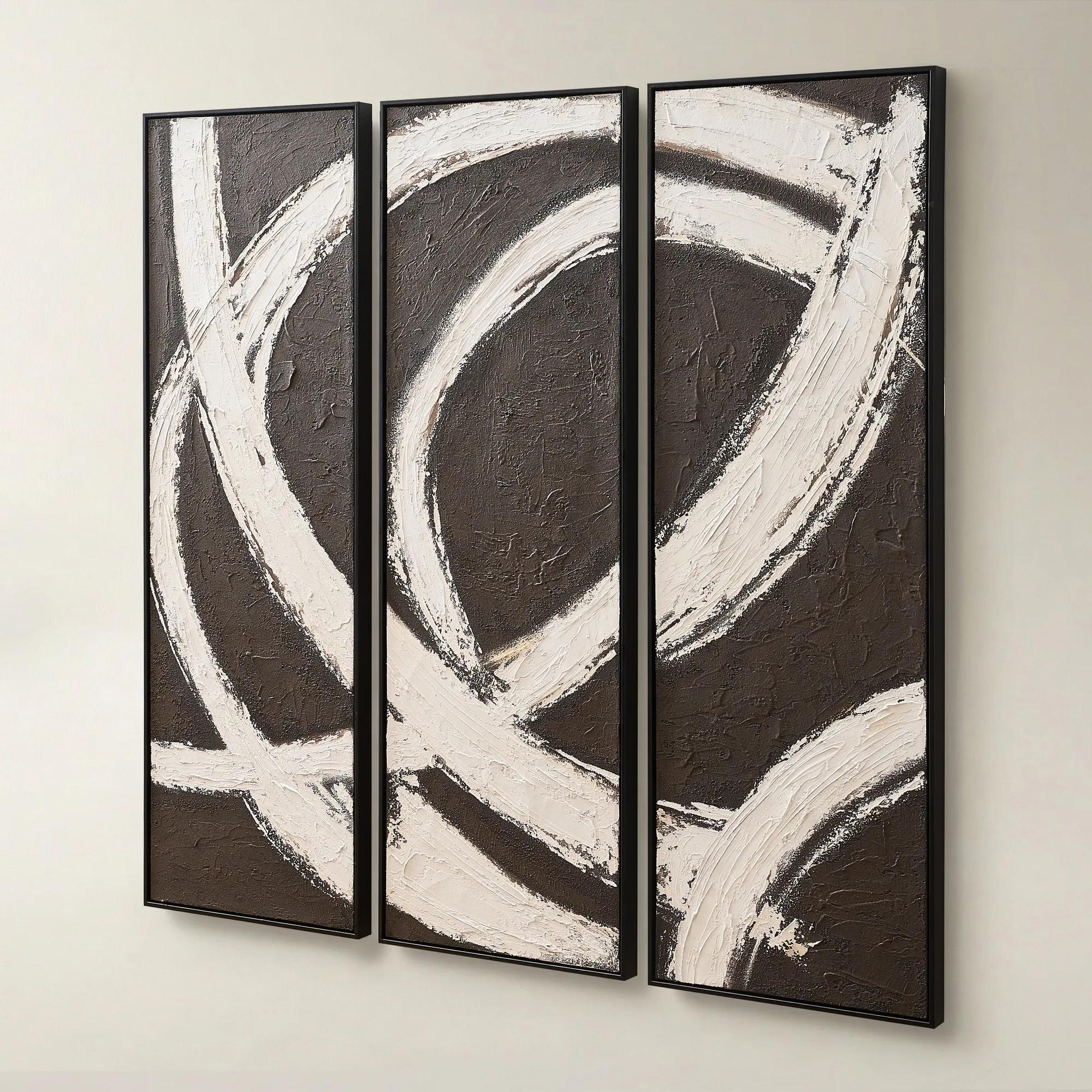 Spun in Coco Triptych Painting