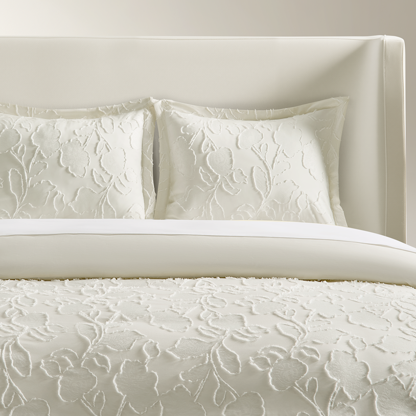 Cosette Textured Jacquard Bedding Set - Ivory