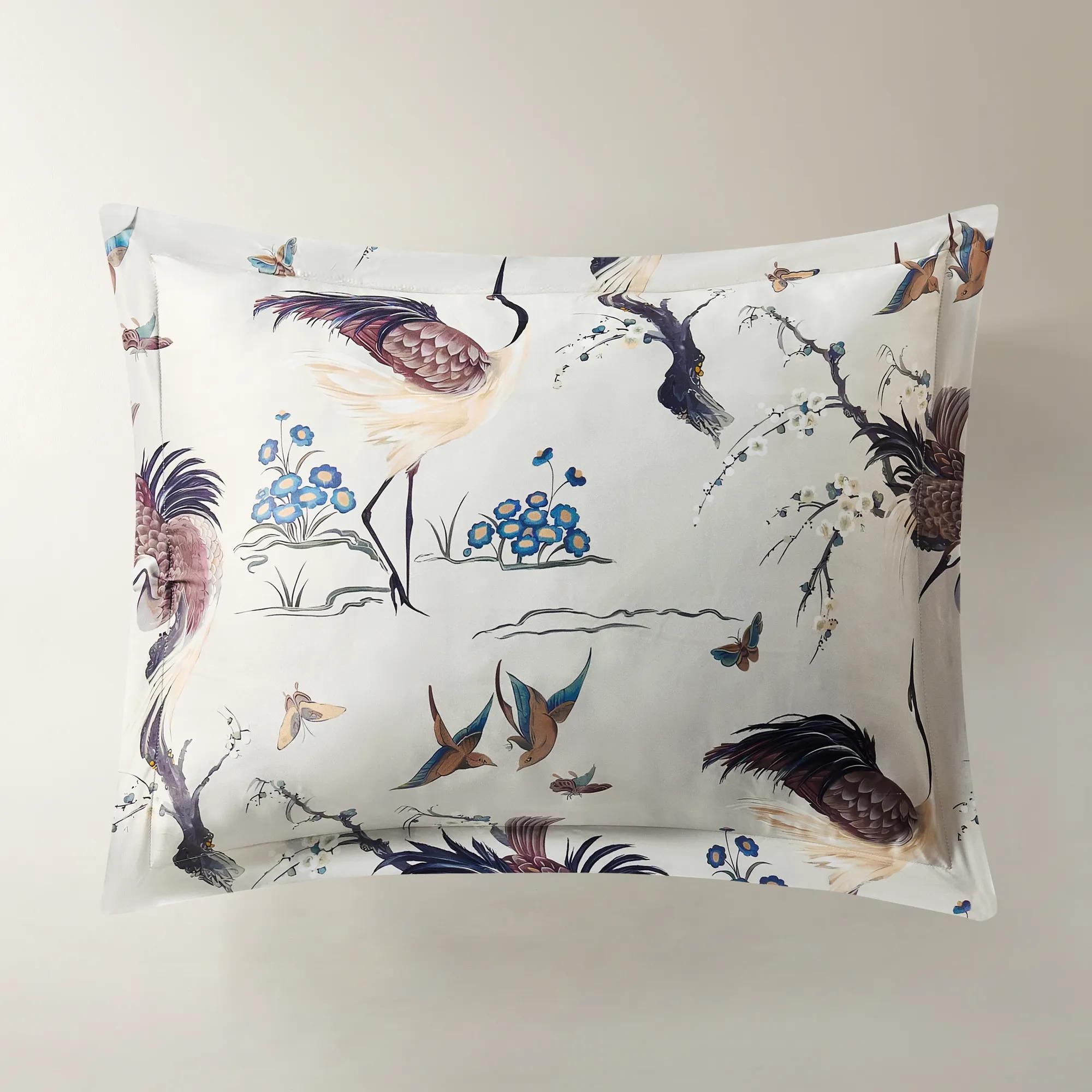 Cora Crane Satin Bedding Set - Multi