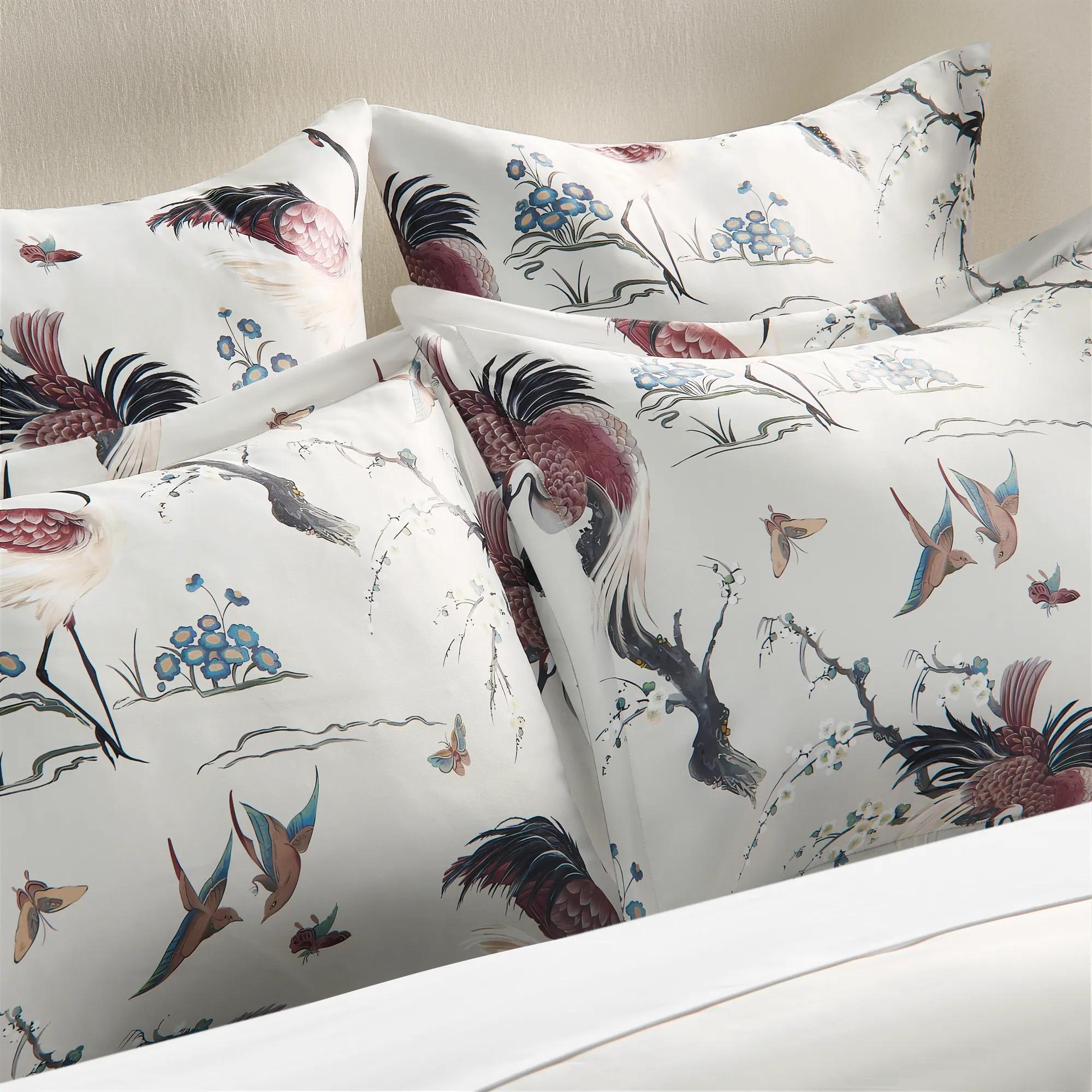 Cora Crane Satin Bedding Set - Multi
