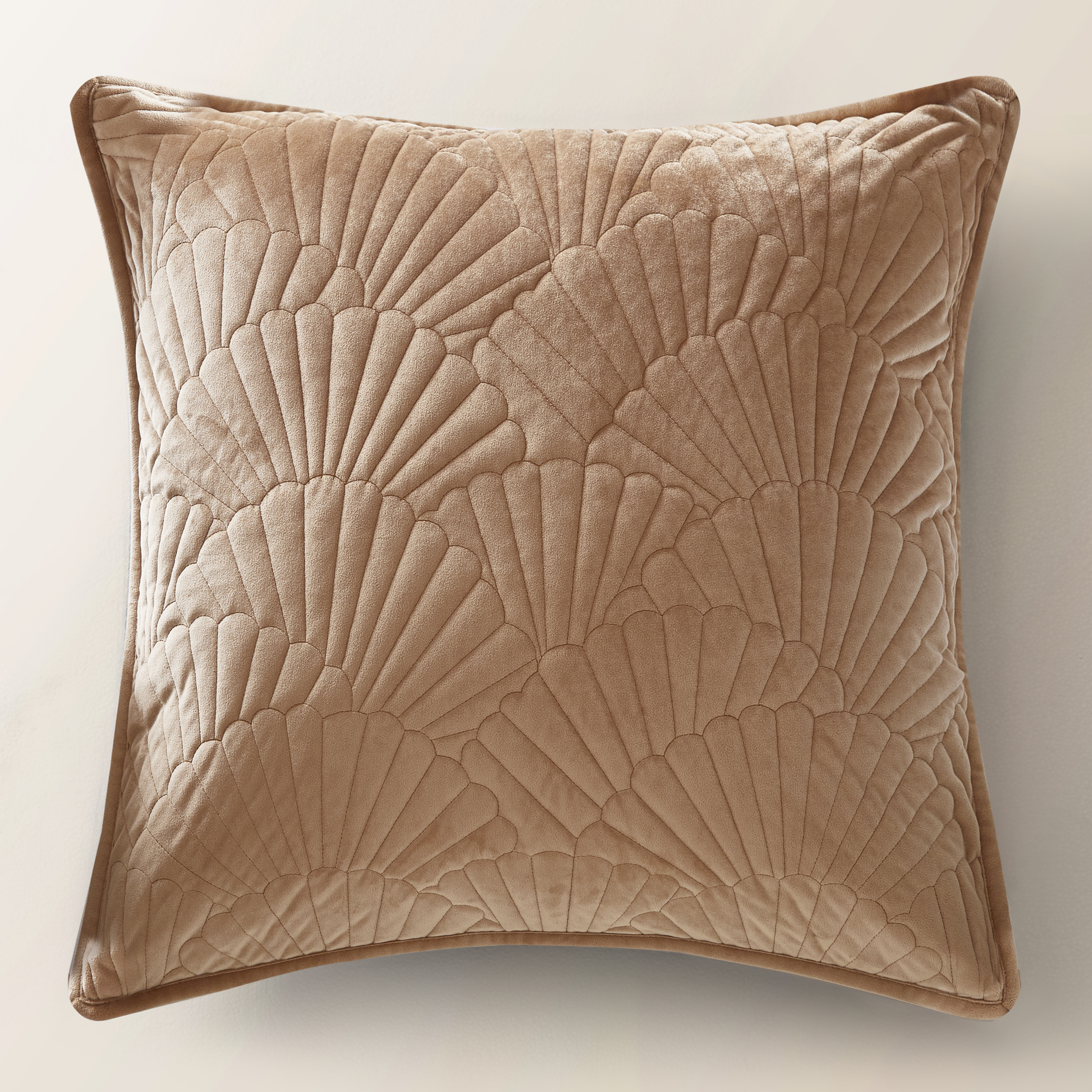 Fan Velvet Quilt Set - Muted Coral