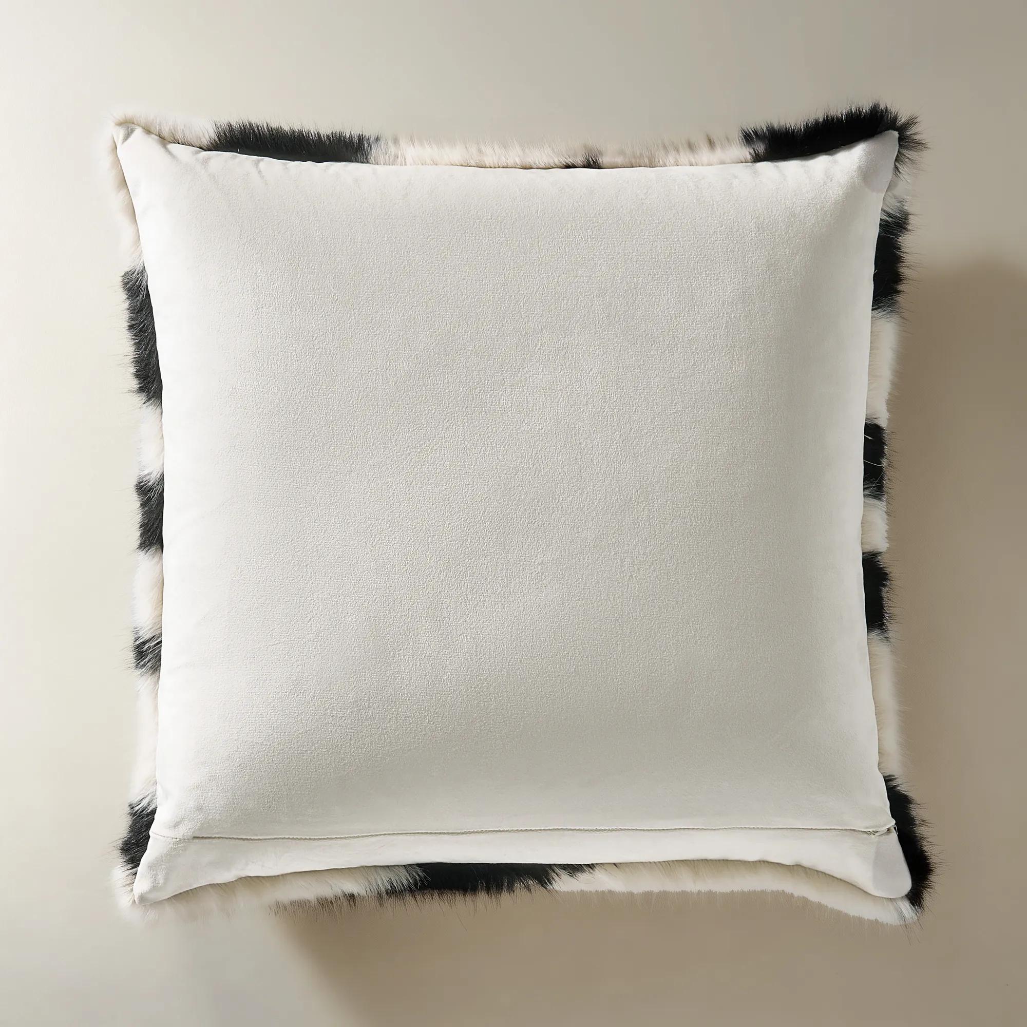 Verano Fur Pillow 22" - Black/White