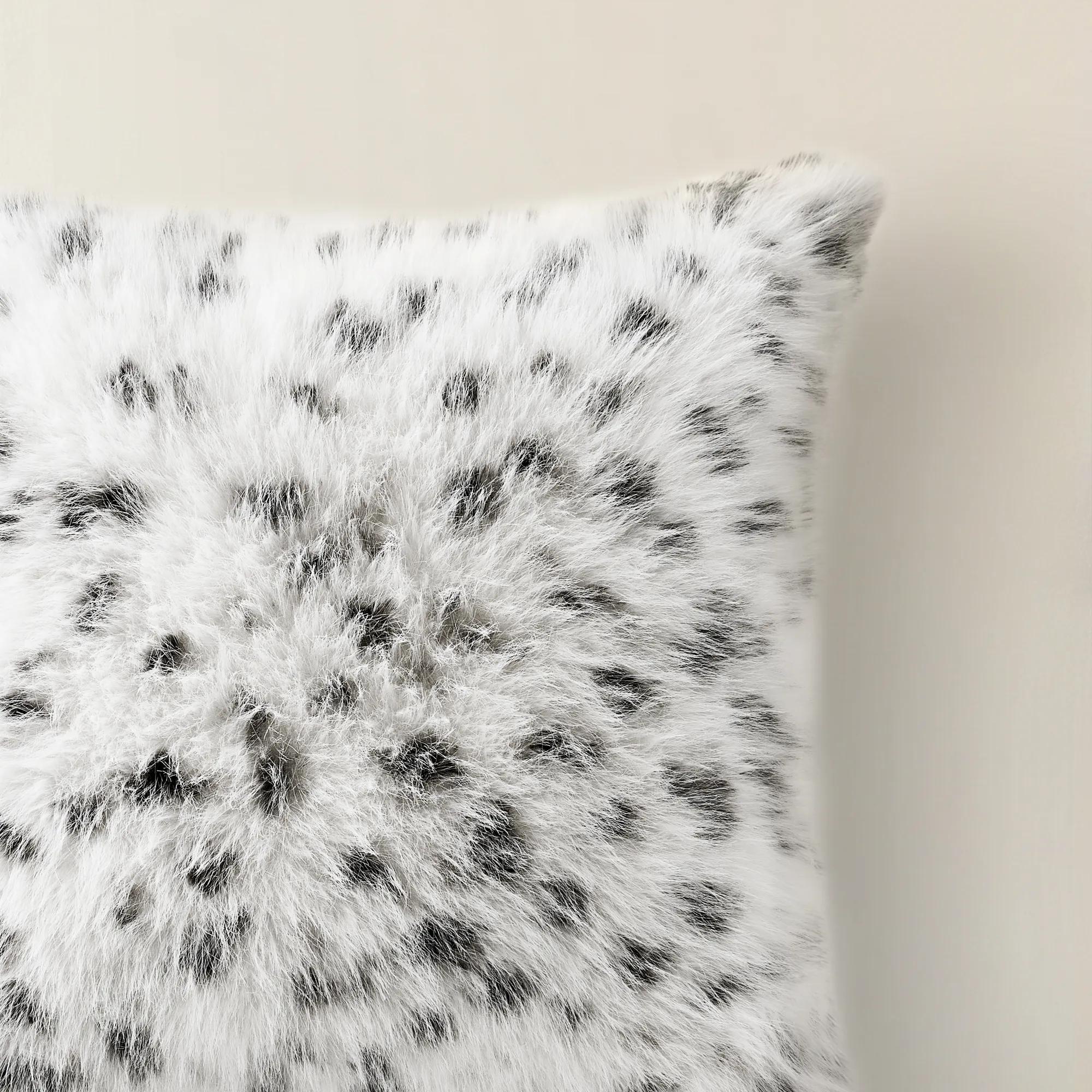 Snow Leopard Fur Pillow 22"