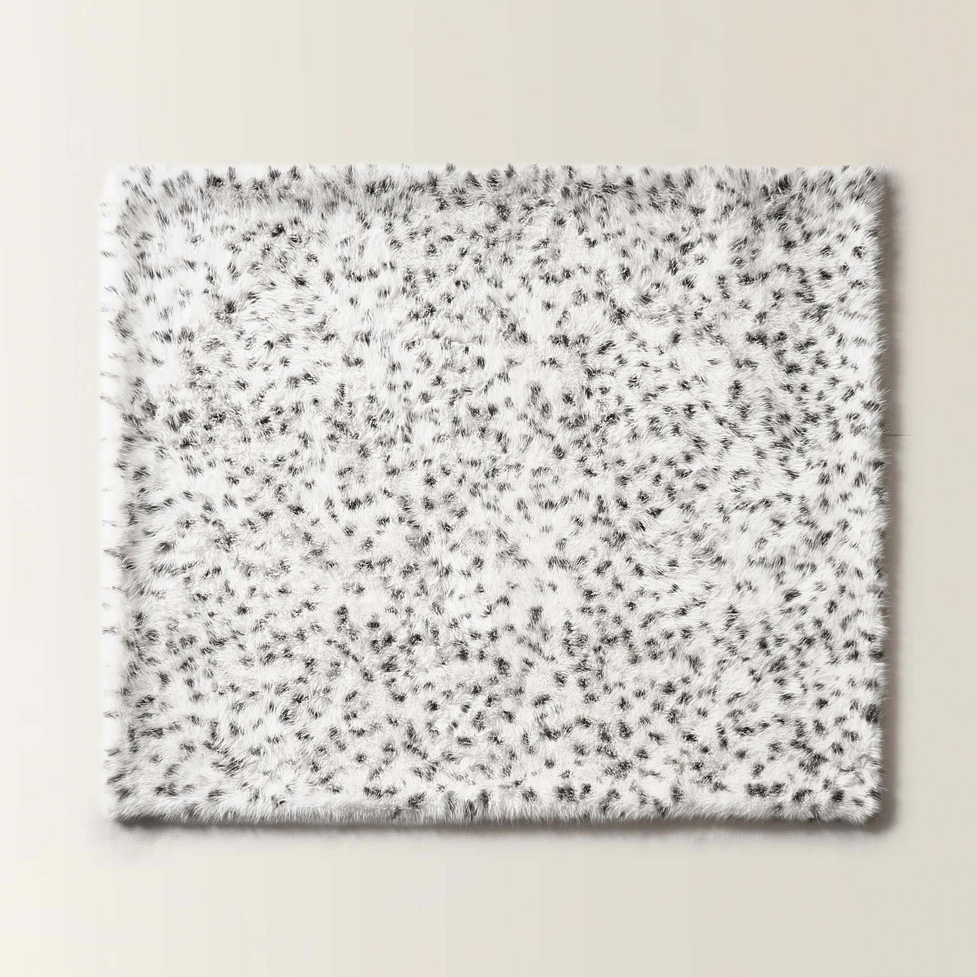 Snow Leopard Fur Throw 60" x 50"