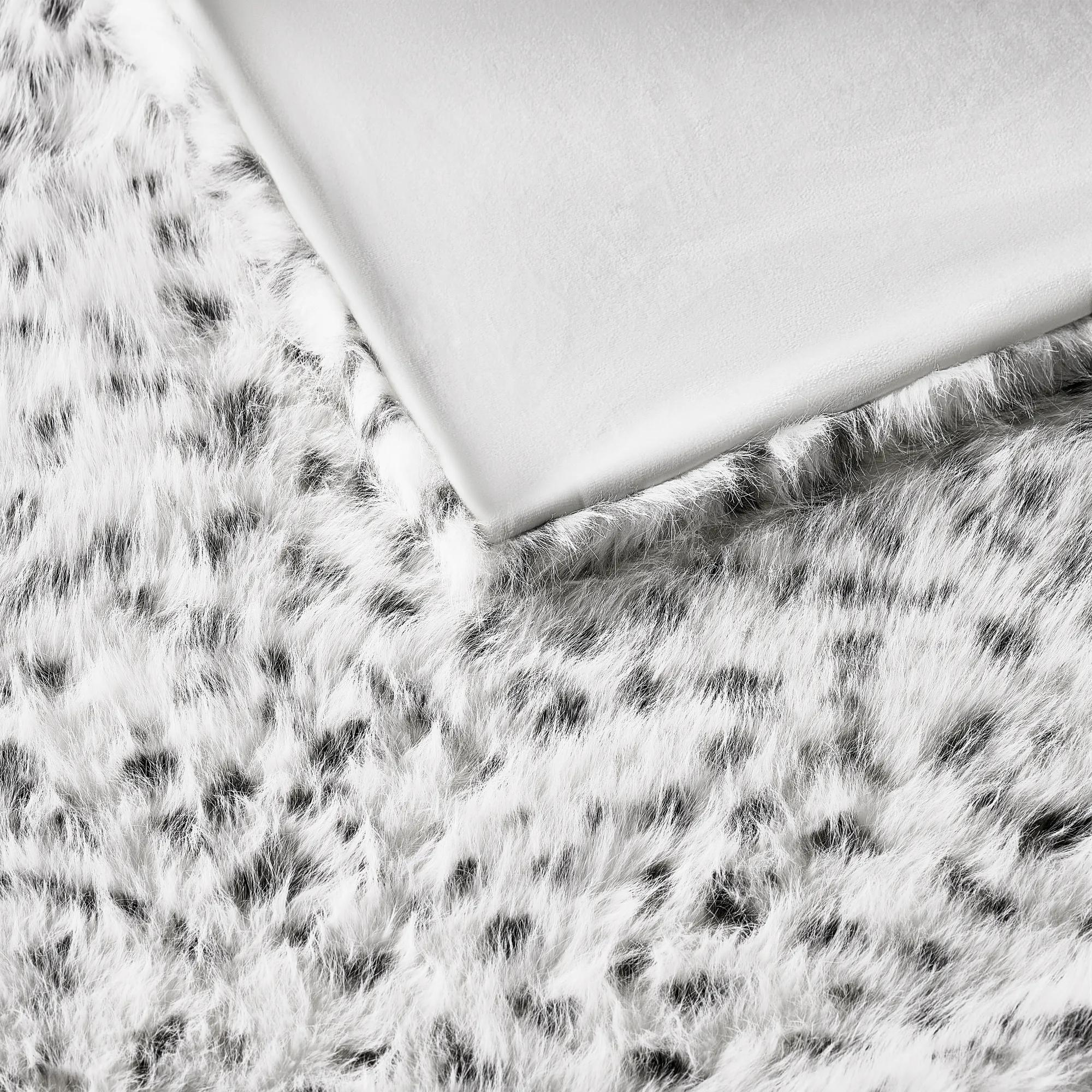 Snow Leopard Fur Throw 60" x 50"