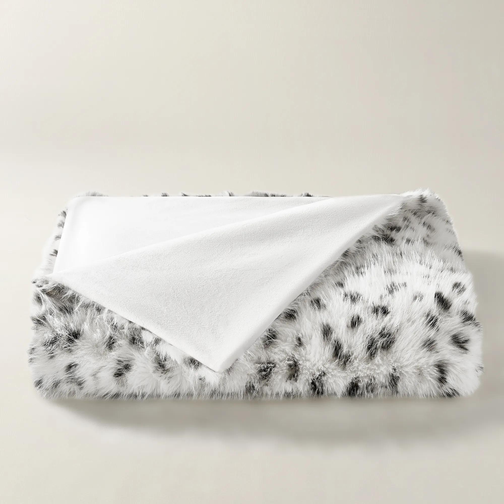 Snow Leopard Fur Throw 60" x 50"