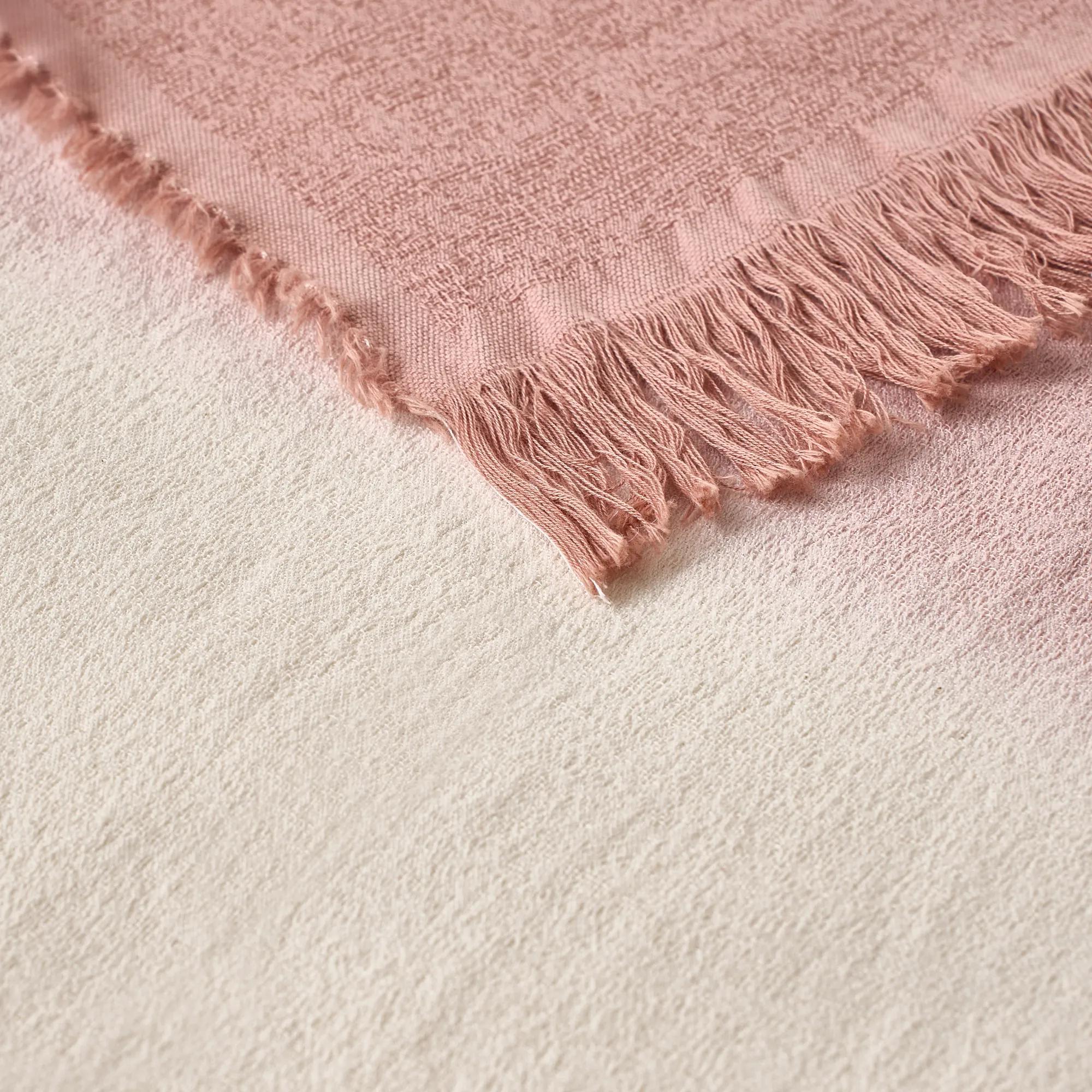 Mira Cotton Dip Dyed Throw 50" x 60" - Mocha Rose