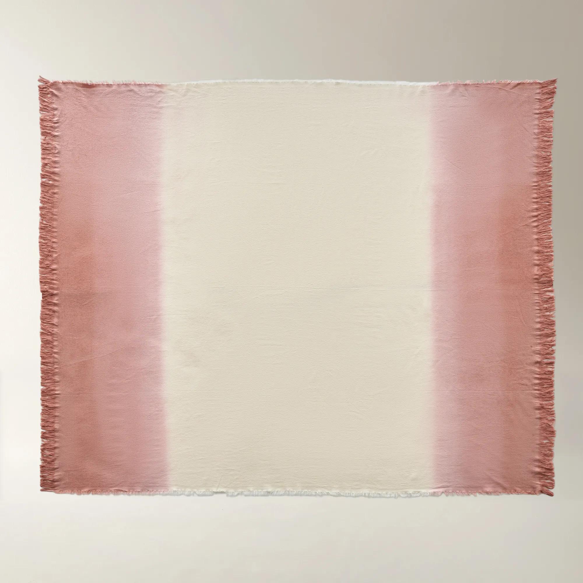 Mira Cotton Dip Dyed Throw 50" x 60" - Mocha Rose