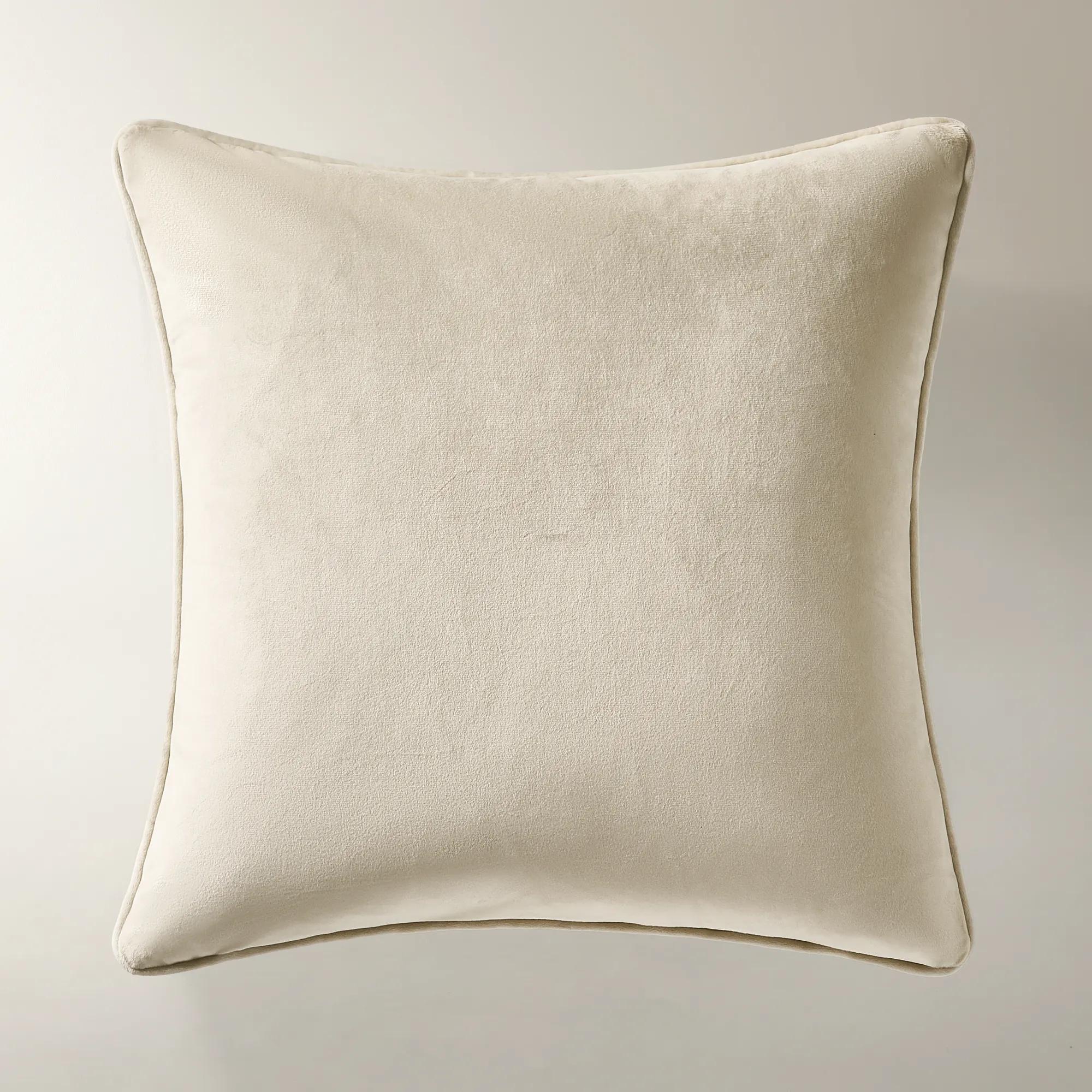 Bella Beaded Butterfly Pillow 20" - Ivory/Gold