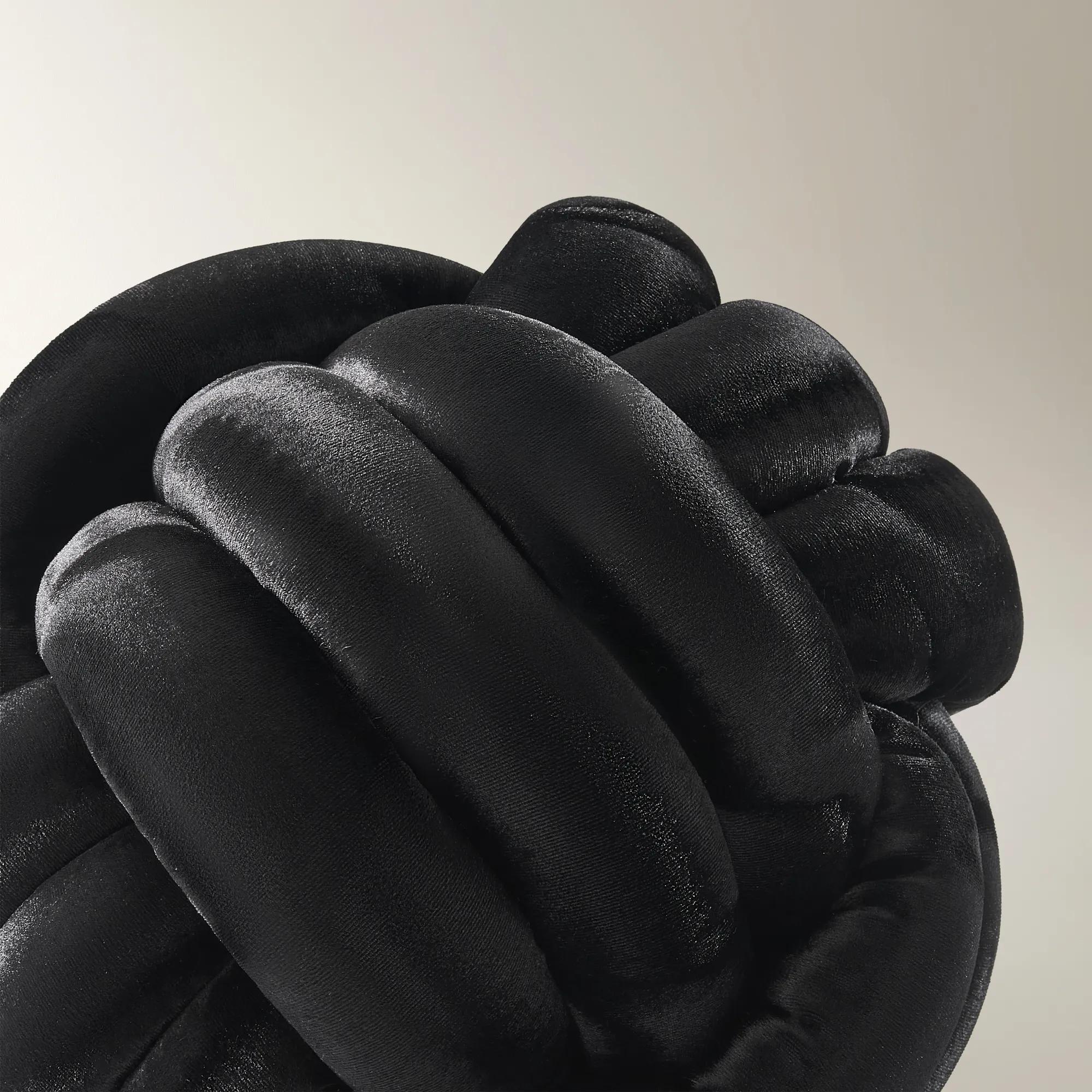 Neva Velvet Knot Pillow 11.75" - Black
