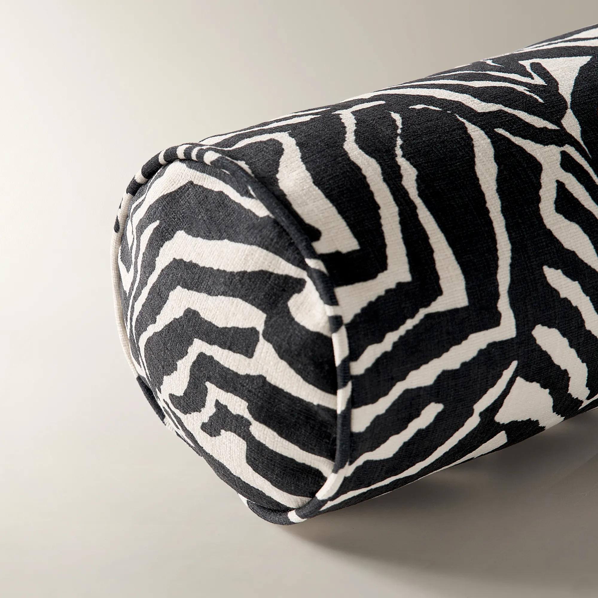 Ebba Abstract Zebra Bolster 20" - Black/Ivory