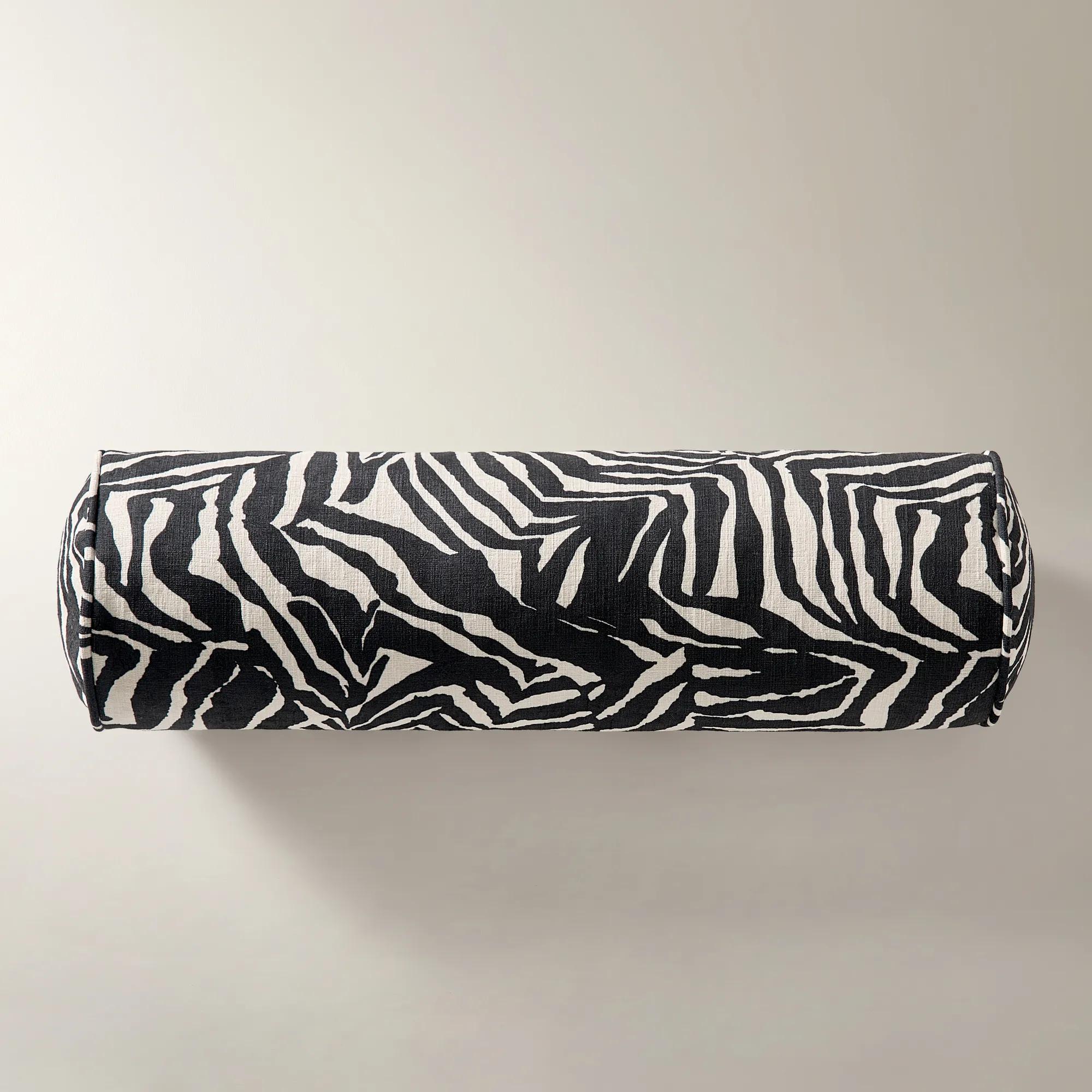 Ebba Abstract Zebra Bolster 20" - Black/Ivory
